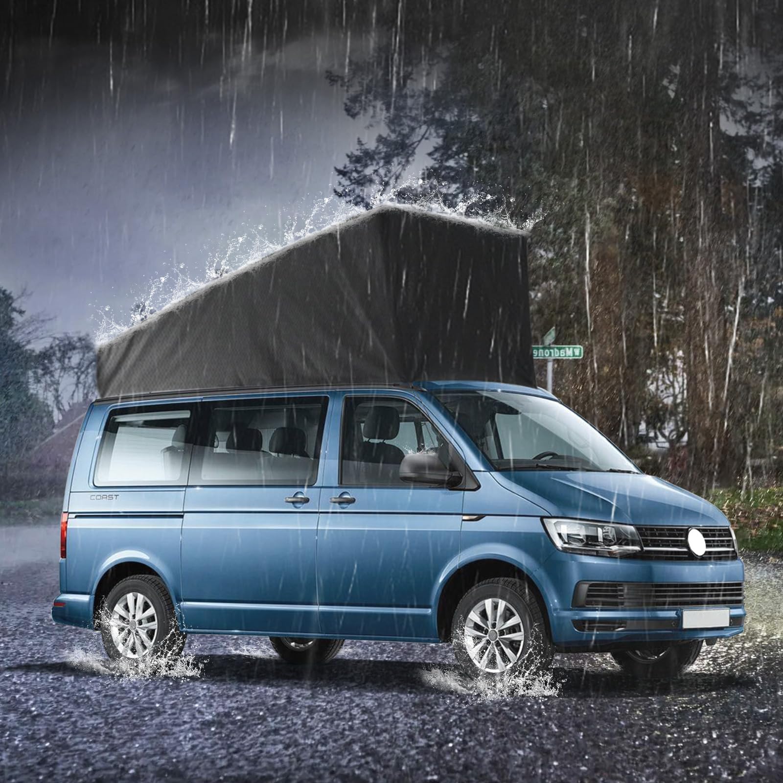 Protection du Toit Relevable Remplacement pour VW California T5 T6, Tente de Toit de Camping Car avec Protection Contre Les Intempéries pour Toit Escamotable, Ne Convient Pas Aux Toitures Rénovées