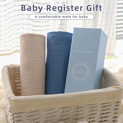 Miniatura 6 de DaysU Manta de muselina para bebé, mantas de algodón para bebé, niño y niña, manta de recepción agradable a la piel para recién nacidos, paquete de