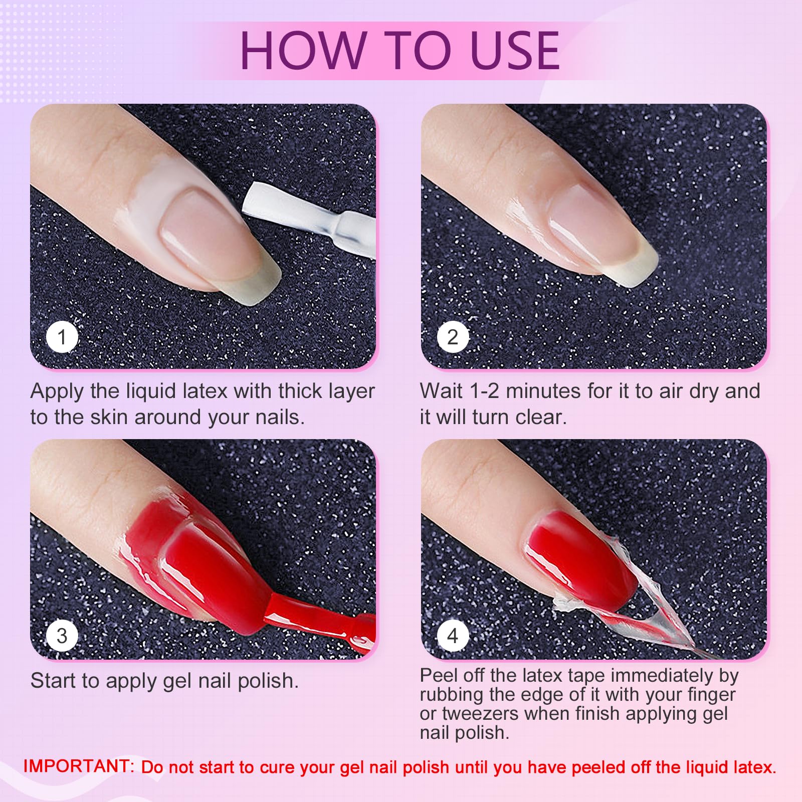 SAVILAND 2 Piezas Látex Líquido Para Uñas – Cinta De Látex Para Uñas Arte Exfoliante De Cutículas Esmalte De Uñas Protección Barrera De La Piel Protección Gel Esmalte De Uñas Manicura Principiantes