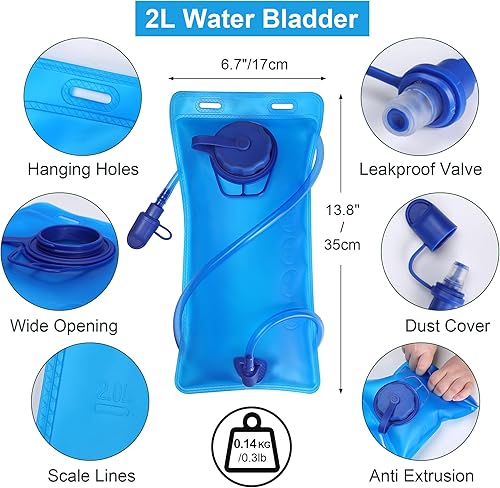Miniatura 2 de Mochila de agua pequeña, chaleco de hidratación para festivales, Hydro Pack con vejiga de agua de 2 L, chaleco de agua ligero para correr Hydropack
