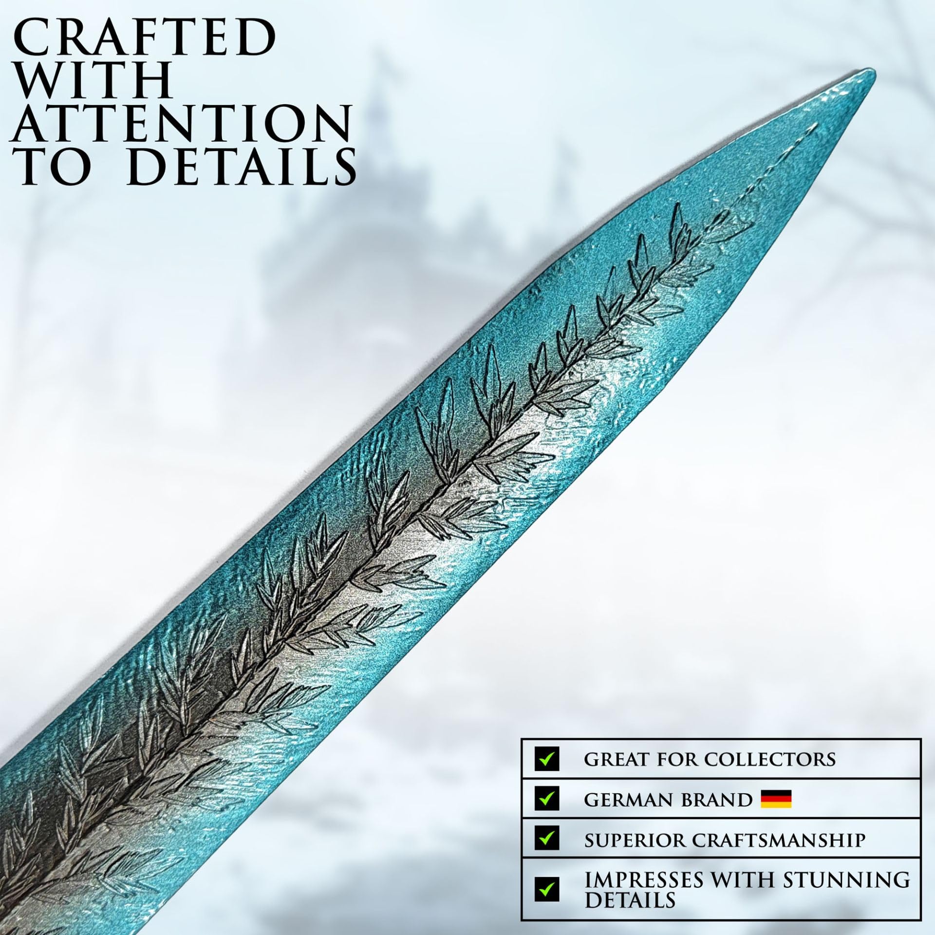 Elden Ringschwert Dark Moon Greatsword XL Brieföffner mit Ständer, Zubehör für Zuhause und Büro, Geschenk und Merchandise für Fans & Sammler
