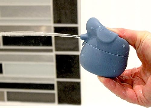 Miniatura 8 de Juguetes de baño de silicona 5 animales surtidos amarillo, azul, naranja, verde, magenta aprox. Tamaño 2.83 x 2.27 pulgadas