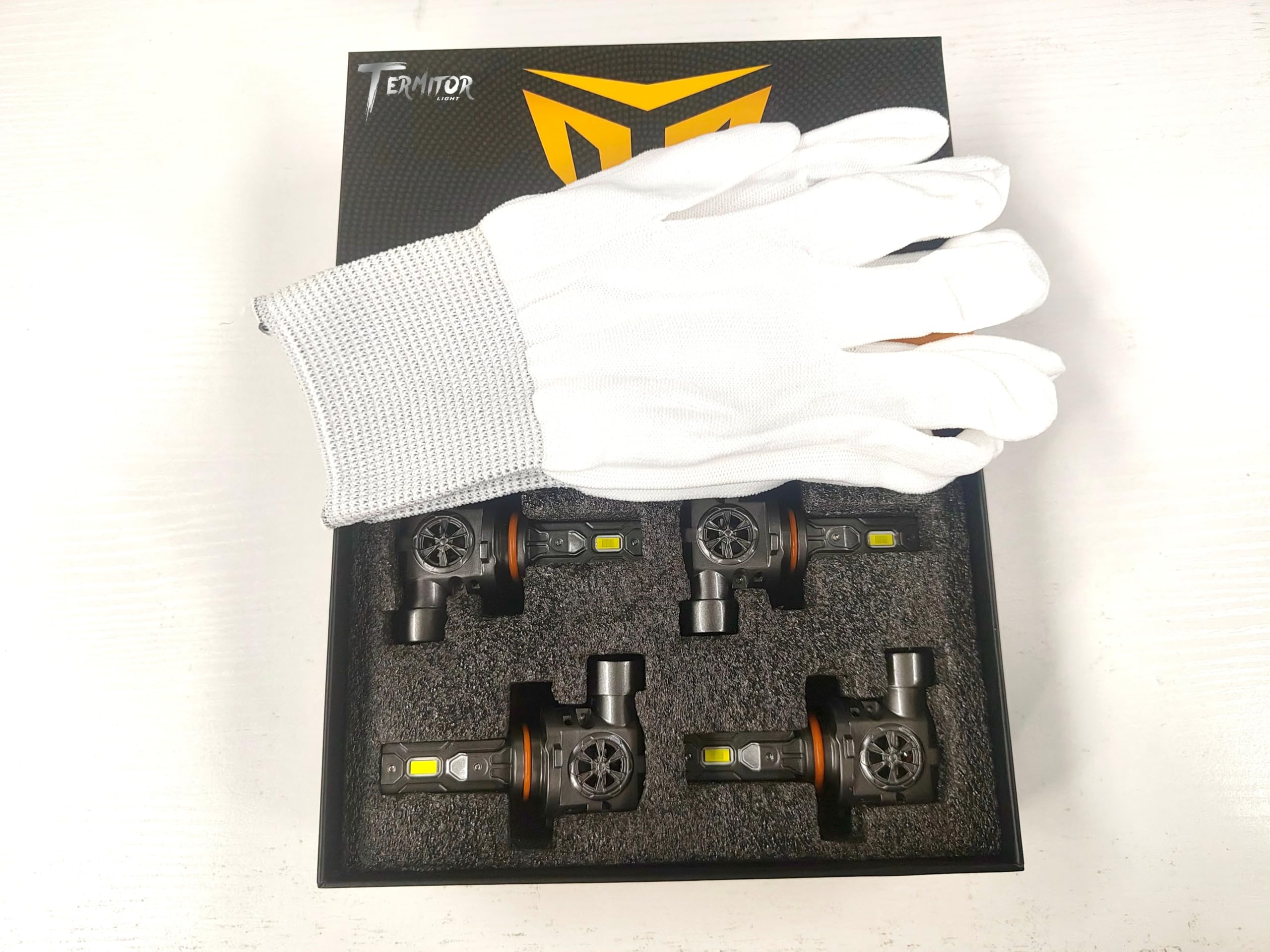 Termitor 9005 9006 Bulbs Combo, 100,000LM 1200% Ultra Bright, True 1:1 Mini Halogen Size, Plug and Play No Adapter, HB3 HB4 Fog Light Conversion Kits, 85000+ Hours Lifespan, Pack of 4