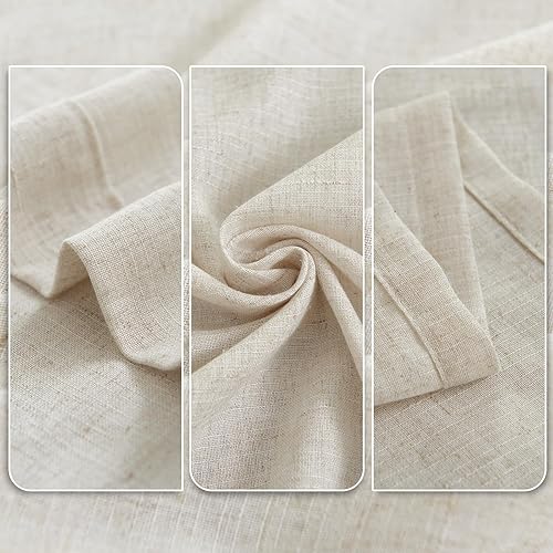 Miniatura 6 de COLLACT Cortinas de lino a rayas negras de 84 pulgadas de largo para sala de estardormitorio, cortinas con patrón de rayas de granja, cortinas