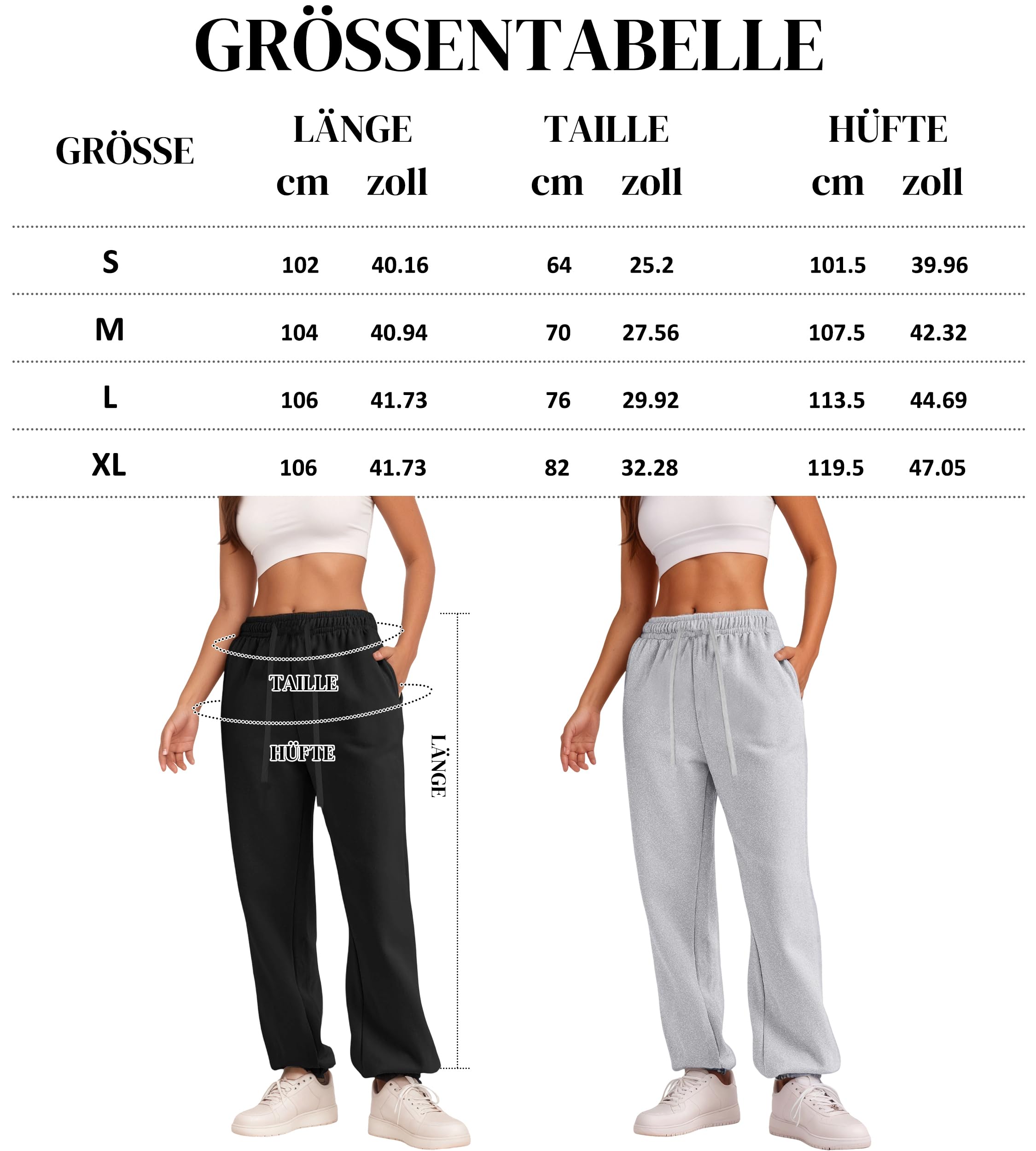 Timuspo Pantalon de jogging long baggy pour femme - Confortable - Avec taille élastique et poches - Pour l'automne et l'hiver