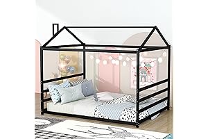 Bellemave Queen Size Metal Floor Bed for Kids