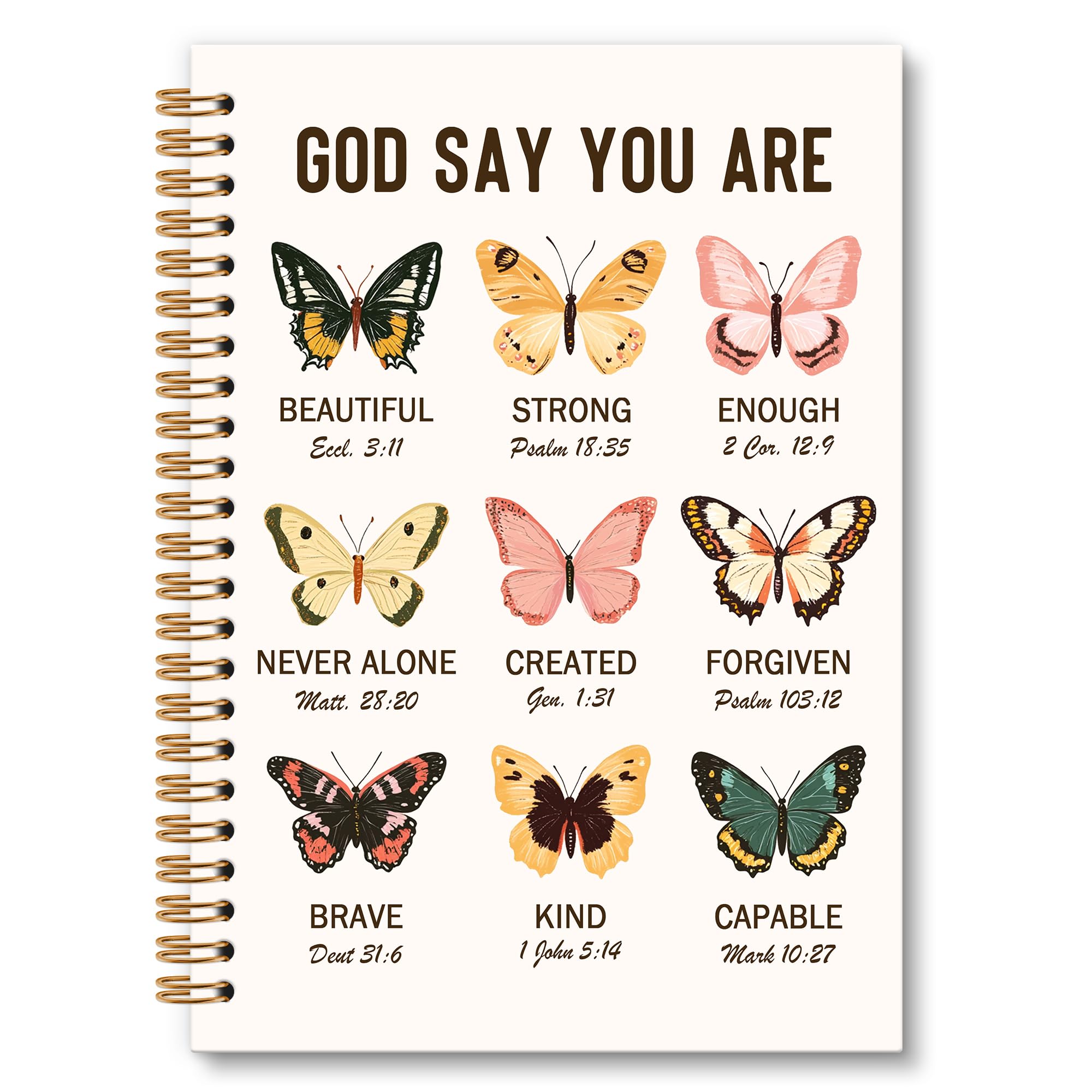 OINDADE Butterfly Bible Notebook Journal - Christian Spiral Notebook, Bible Notebooks for Note Taking, God Say You are Butterfly Notebooks Gifts for