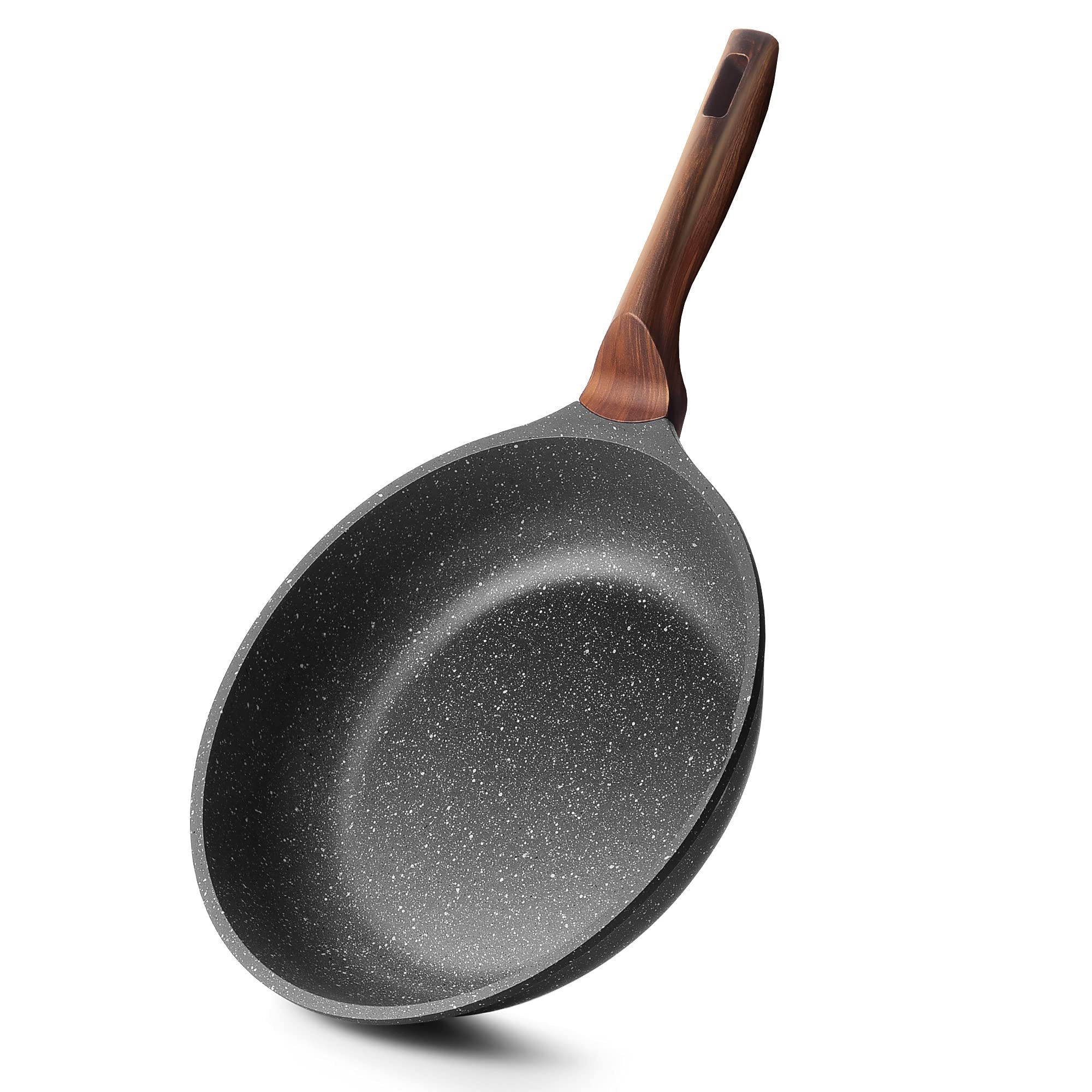 RIOVARM Nonstick Frying Pan 20cm for Induction Hob Granite Omelette Pan, 8 inch Small Pans, PFOA Free Egg Pans