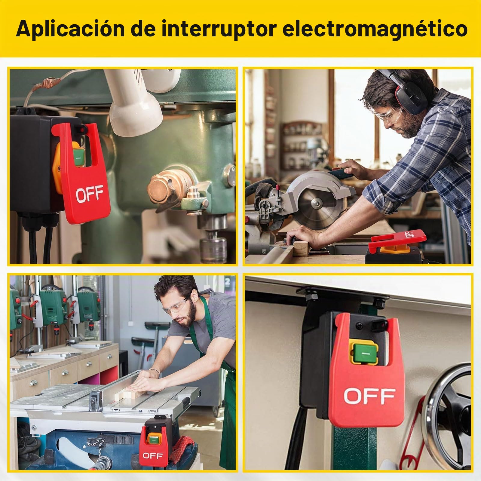 Interruptor de Máquina Binghe 250V 16A Interruptor de Encendido, Elektromagnetischer Schalter Nullspannungsschalter not Aus Schalter mit Steckdose für Schnellen Ausschalten