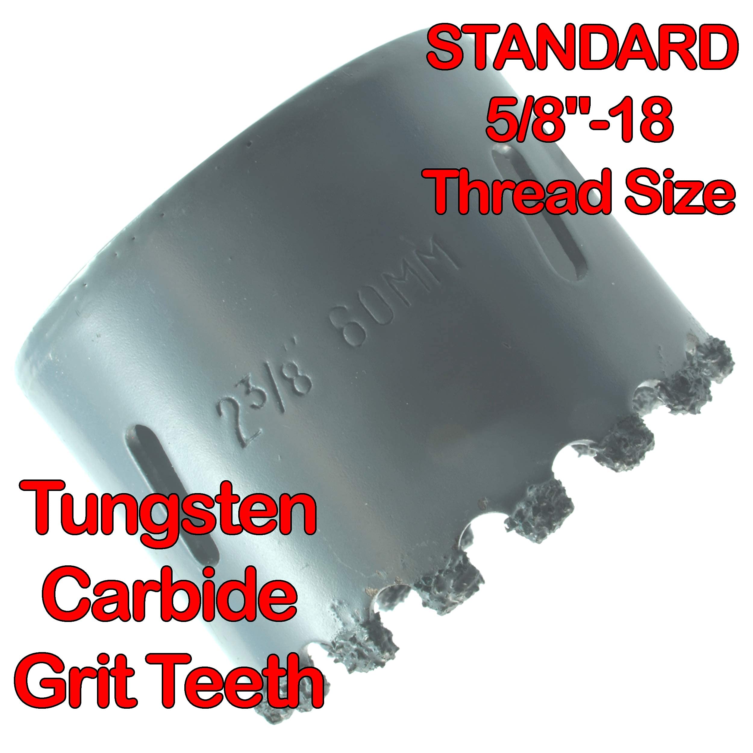 60mm Carbide Hole Saw Bit 2 3/8 in Masonry Hole Saw For Brick 60mm Hole Saw for Fiberglass Plaster Ceramic Wall Tile Cement BackerBoard and Plasteboard for Recessed Lights and Piping - Image 3
