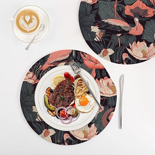 Miniatura 4 de 3 Pcs Large Trivet Mat Pink Flamingo Pattern for Hot Pots and Pans 15in Cotton Thread Weave Heat Resistant Placemats for Cooking Pot Bathroom Decor