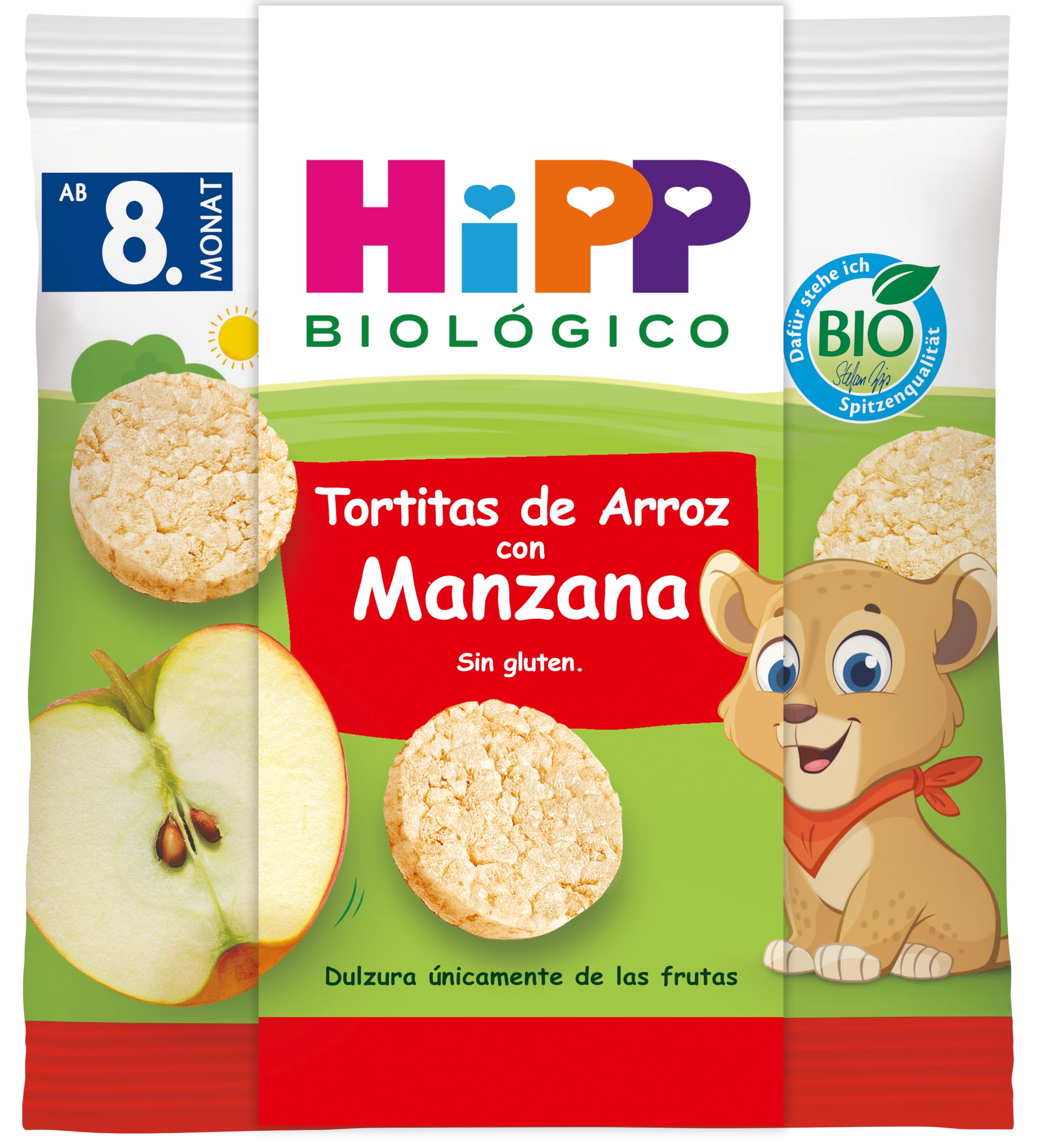 HiPP - Tortitas de Arroz con Manzana Bio - Pack de 7 - Snack Sin Gluten y Vegano - Ingredientes Ecológicos y Vitamina B1 - Fuente Natural de Energía y Antioxidantes - 7x30g