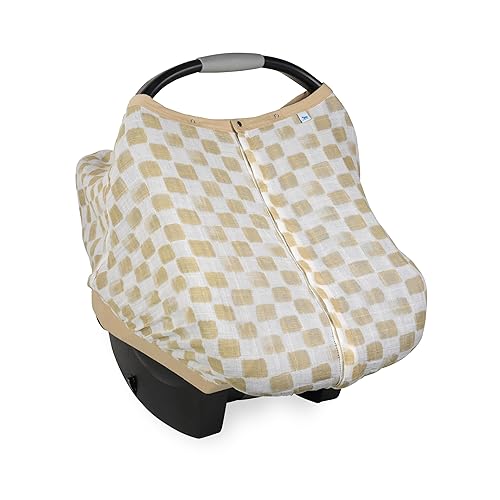 Little Unicorn Toldo para asiento de automóvil de muselina 100 % algodón, funda ligera súper suave con ventana, transpirable, cierre magnético, bebé