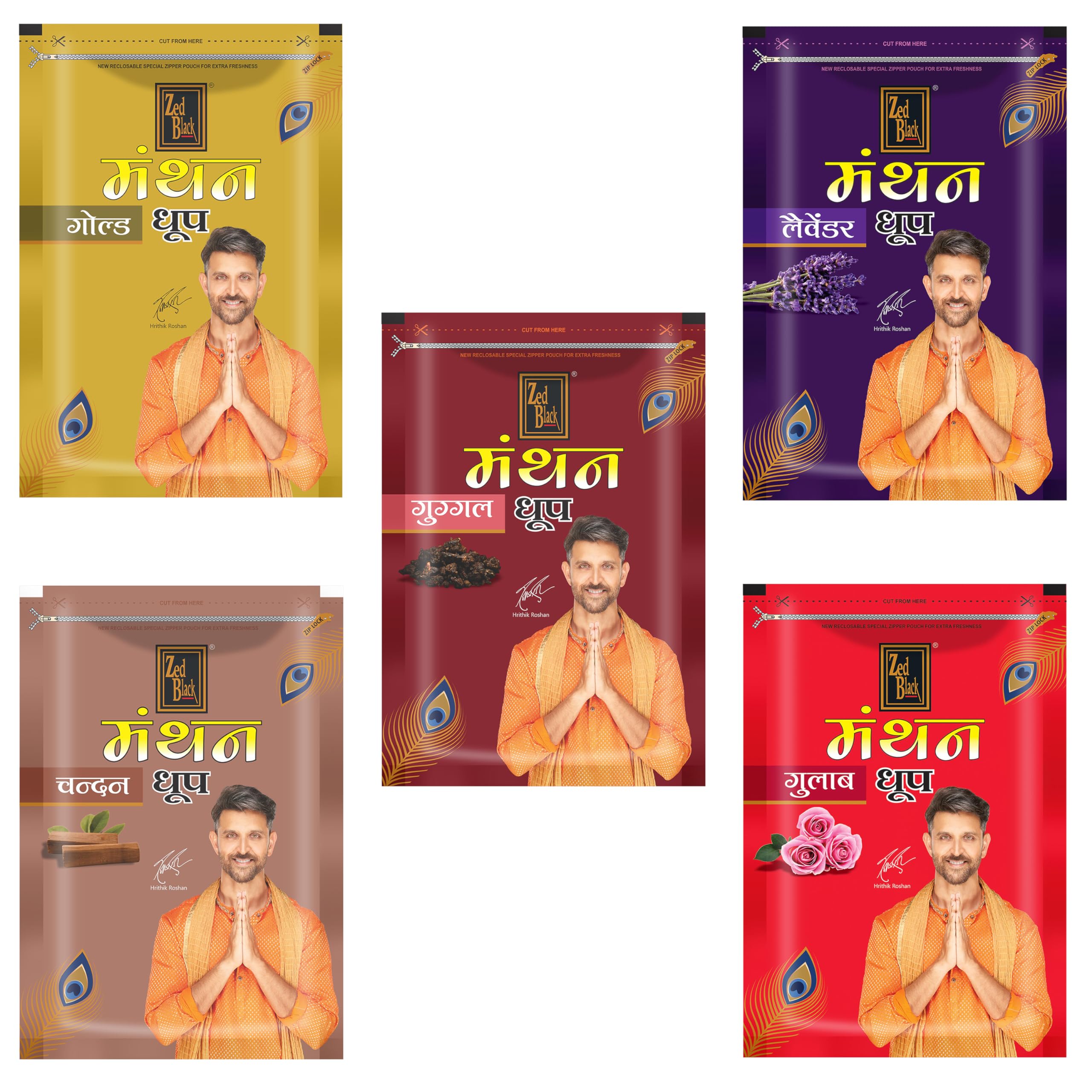 Zed Black Manthan Natural Wet Dhoop Batti 20 Sticks Zipper- Fragrance Dhoop Sticks for Pooja Pack of 5 – Gold, Guggal, Chandan, Lavender and Gulab - Combo of Pack of 2 (B0CY5PPZLX) Amazon Price History, Amazon Price Tracker