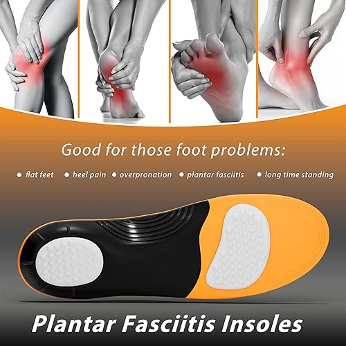 Miniatura 5 de TAEPUSR Plantillas para fascitis plantar para mujeres y hombres, más de 260 libras, con soporte de arco ortopédico para correr, botas de trabajo,