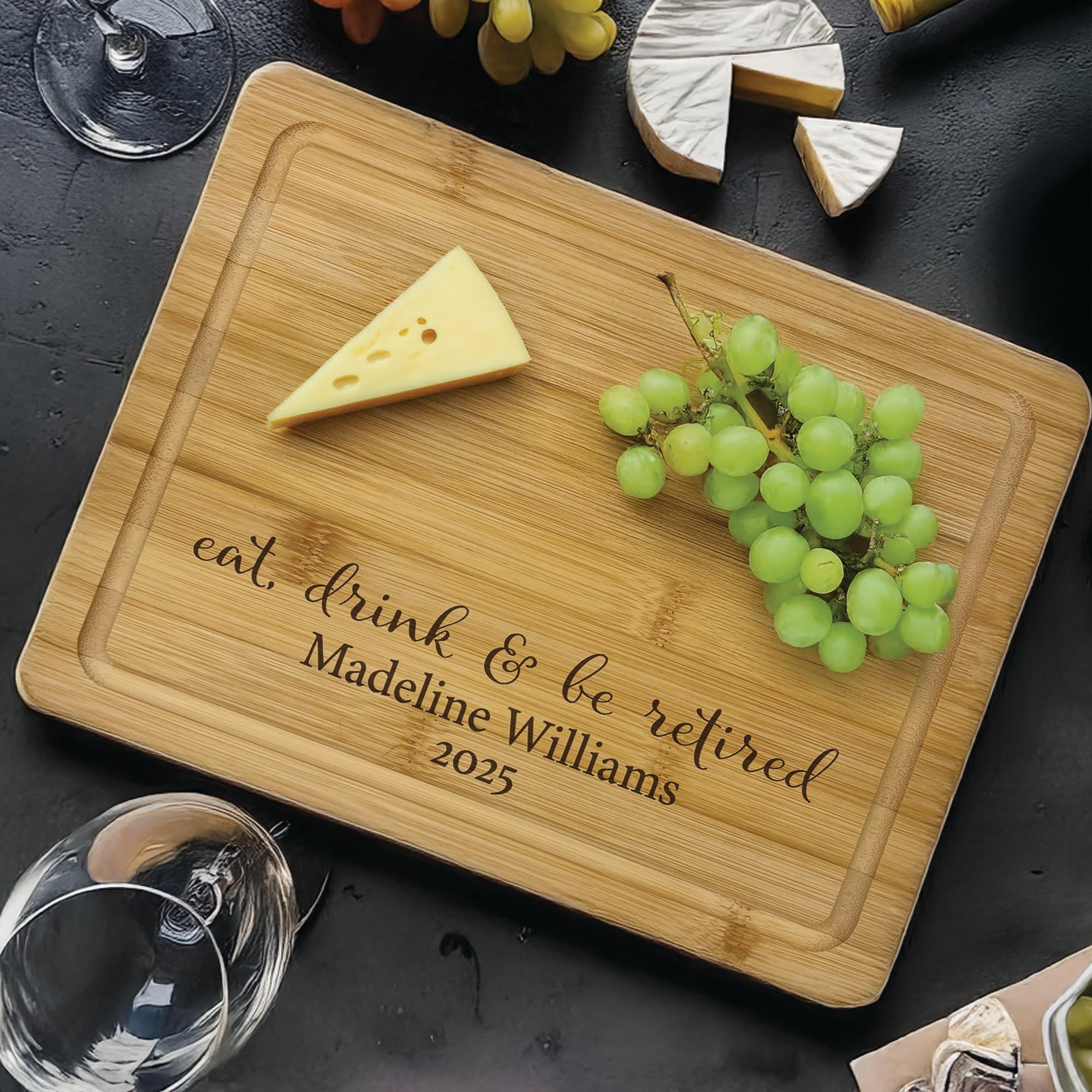 Retirement Gift for Woman 2026, Personalized Cutting Board, Custom Engraved Charcuterie Board, Coworker or Boss Leaving Present, Name and Year