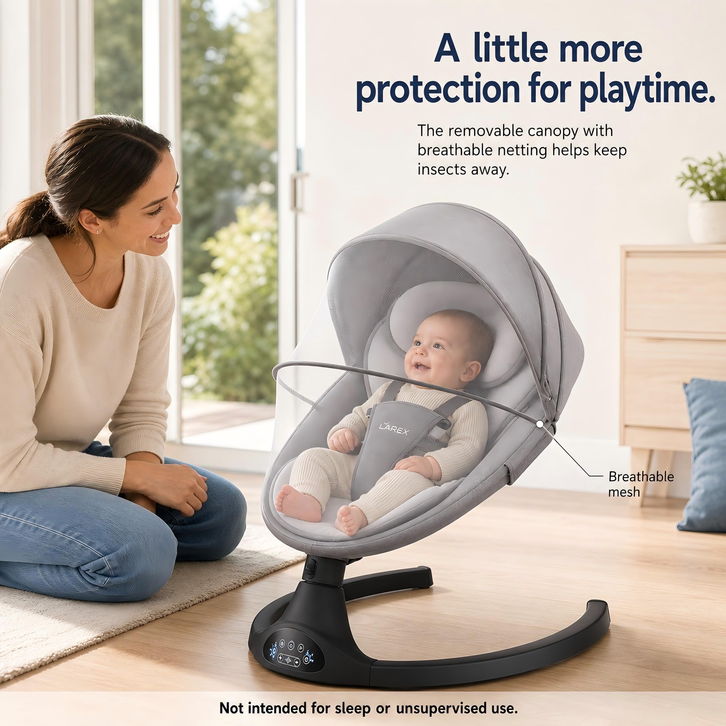 LAREX Baby Swing for Infants to Toddler with Remote Control & Bluetooth — Amazon image 8