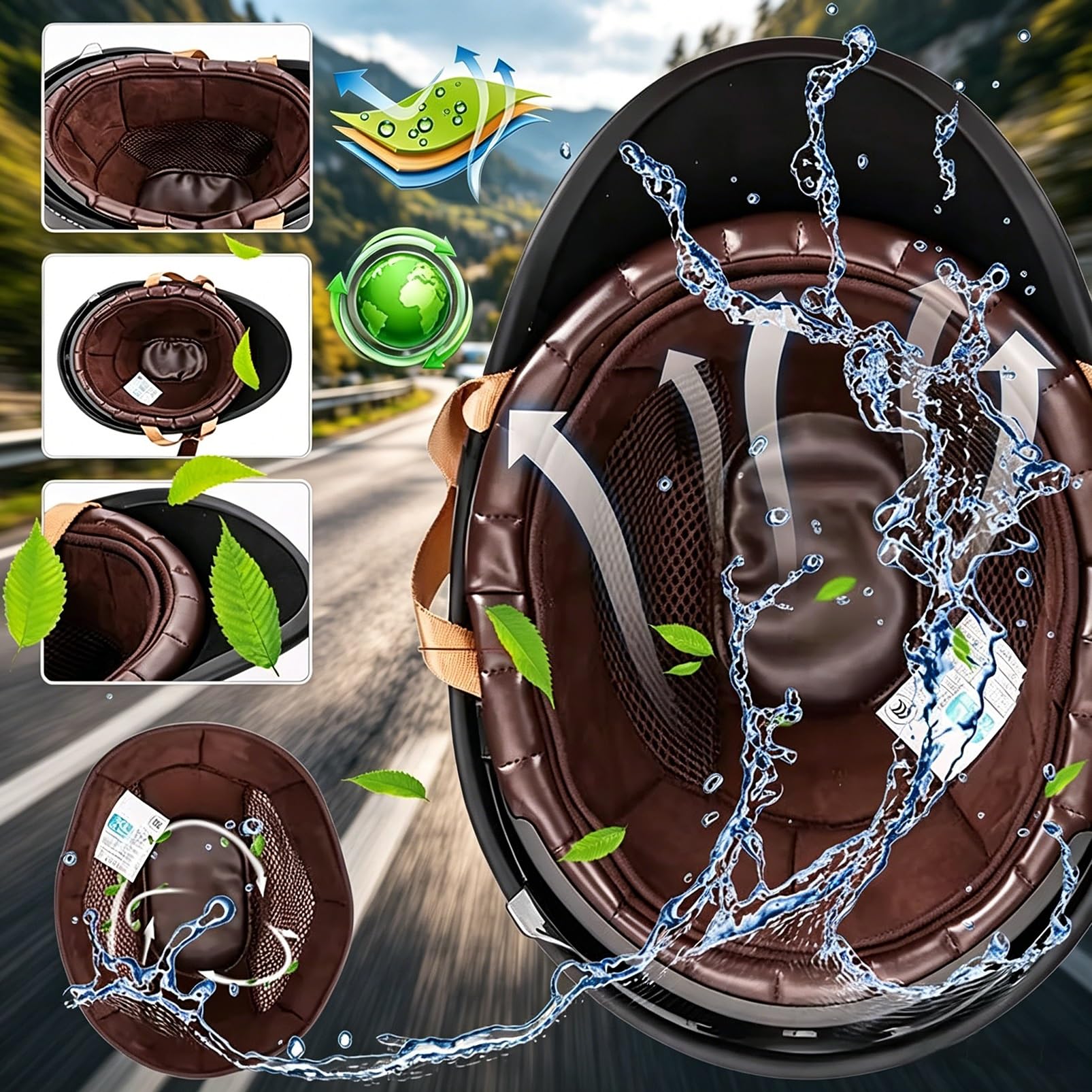 Kask Motocyklowy Jet z Homologacją ECE R22.06 i DOT, Styl Retro Niemiecki Ultra-Lekki z Blendą Przeciwsłoneczną, Legalny na Drogi dla Skutera Mopeda, Maska w Zestawie