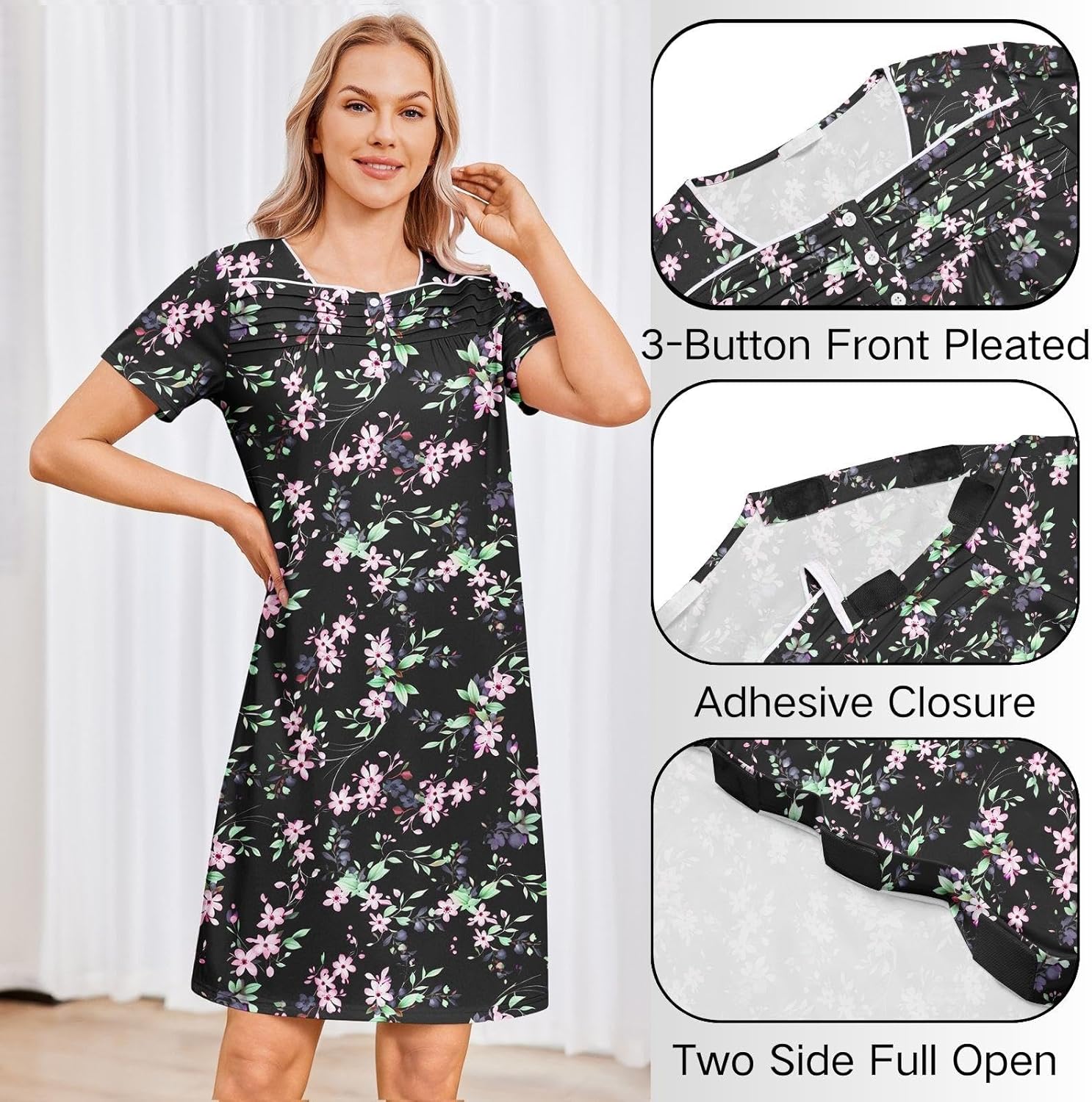 Deyeek Post Shoulder Surgery Dress Women Side Full Tear Away After Rotator Cuff Chemo Dialysis Port Adaptive Clothing - Image 5
