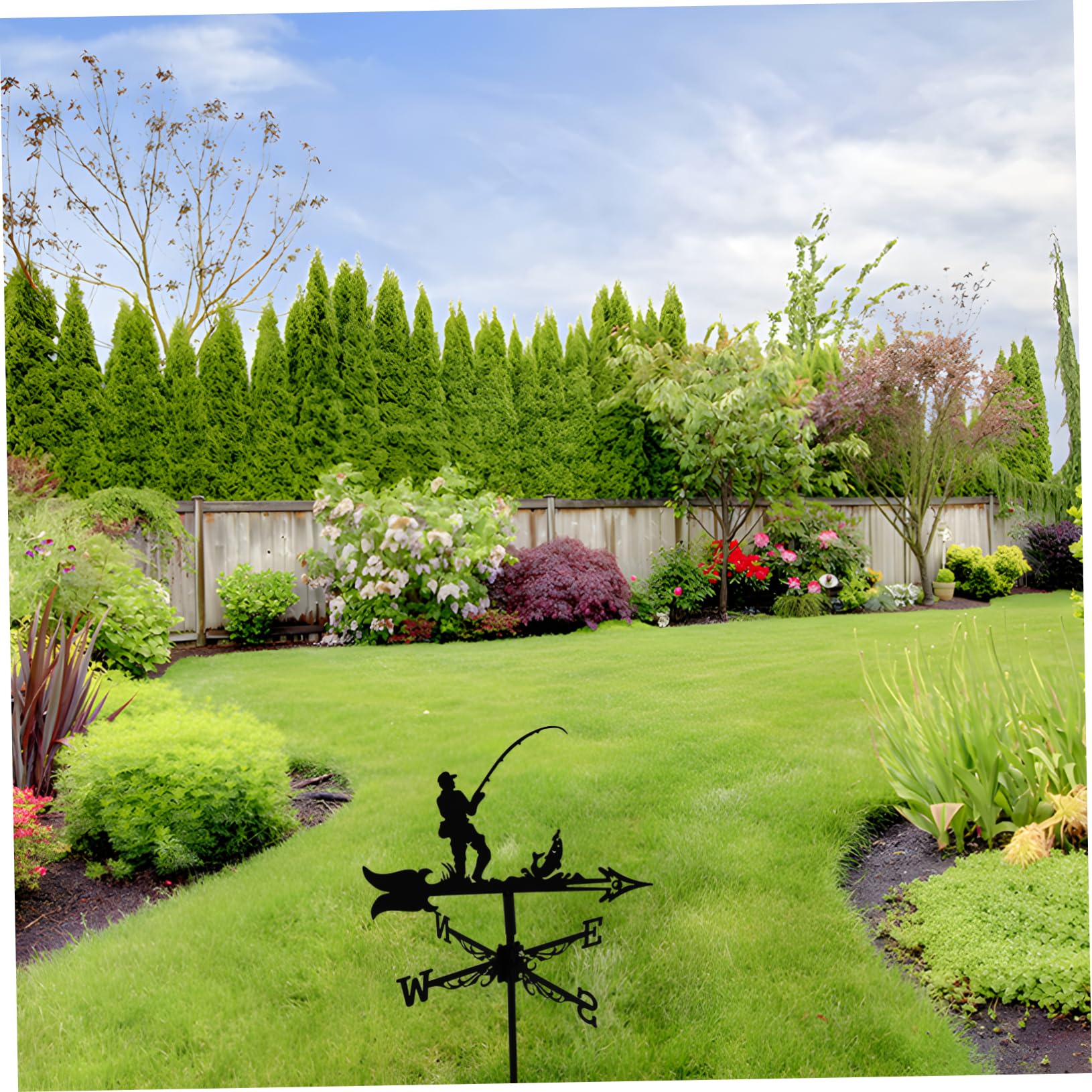 TOYANDONA Girouette de Pêcheur Indicateur de Direction du Vent pour Toit Terrasse et Jardin Décoration Extérieure