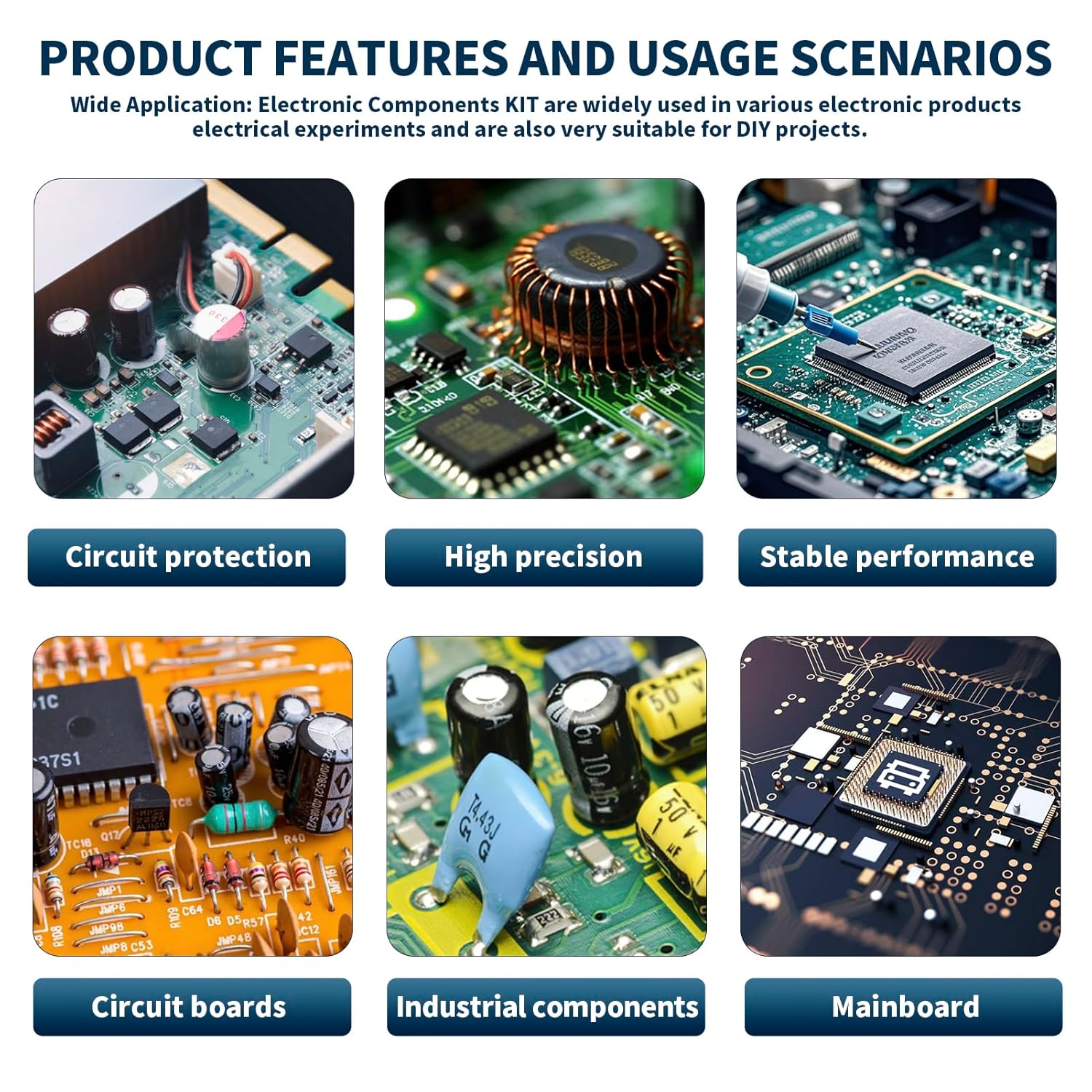 1910Pcs Electronic Component Kit Resistor Electrolytic Capacitor Schottky Diodes LED Diode Transistor Electronics Components Assortment for DIY Project