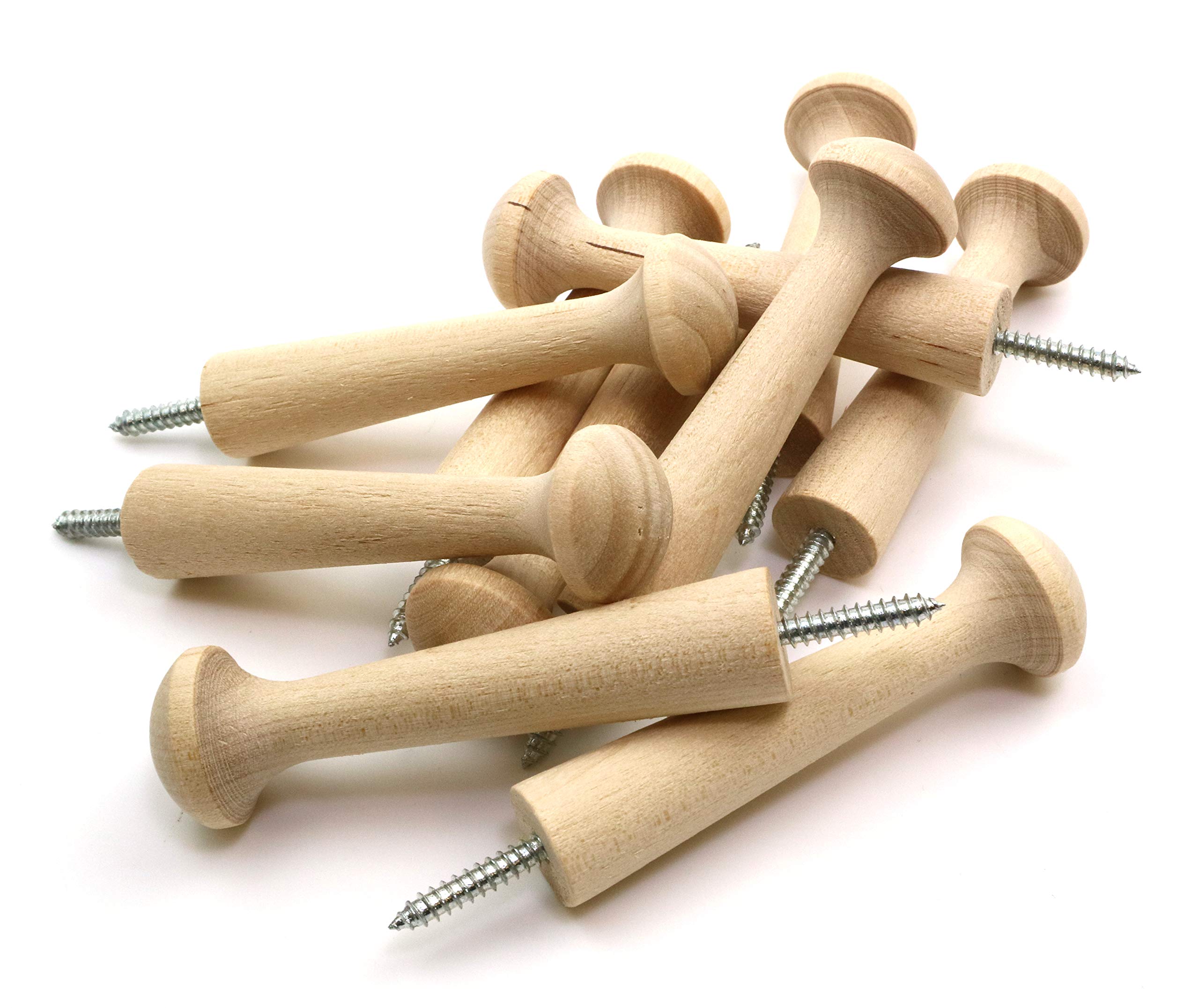 Oakcrafts - Birch Shaker Peg - Screw in Version 3.5" / 90mm (Pack of 10)