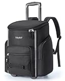 Rolling Cooler Backpack: Leakproof Waterproof Insulated 36 Cans Beach Cooler with Wheels and Handle Outdoor Camping Picnic Travel