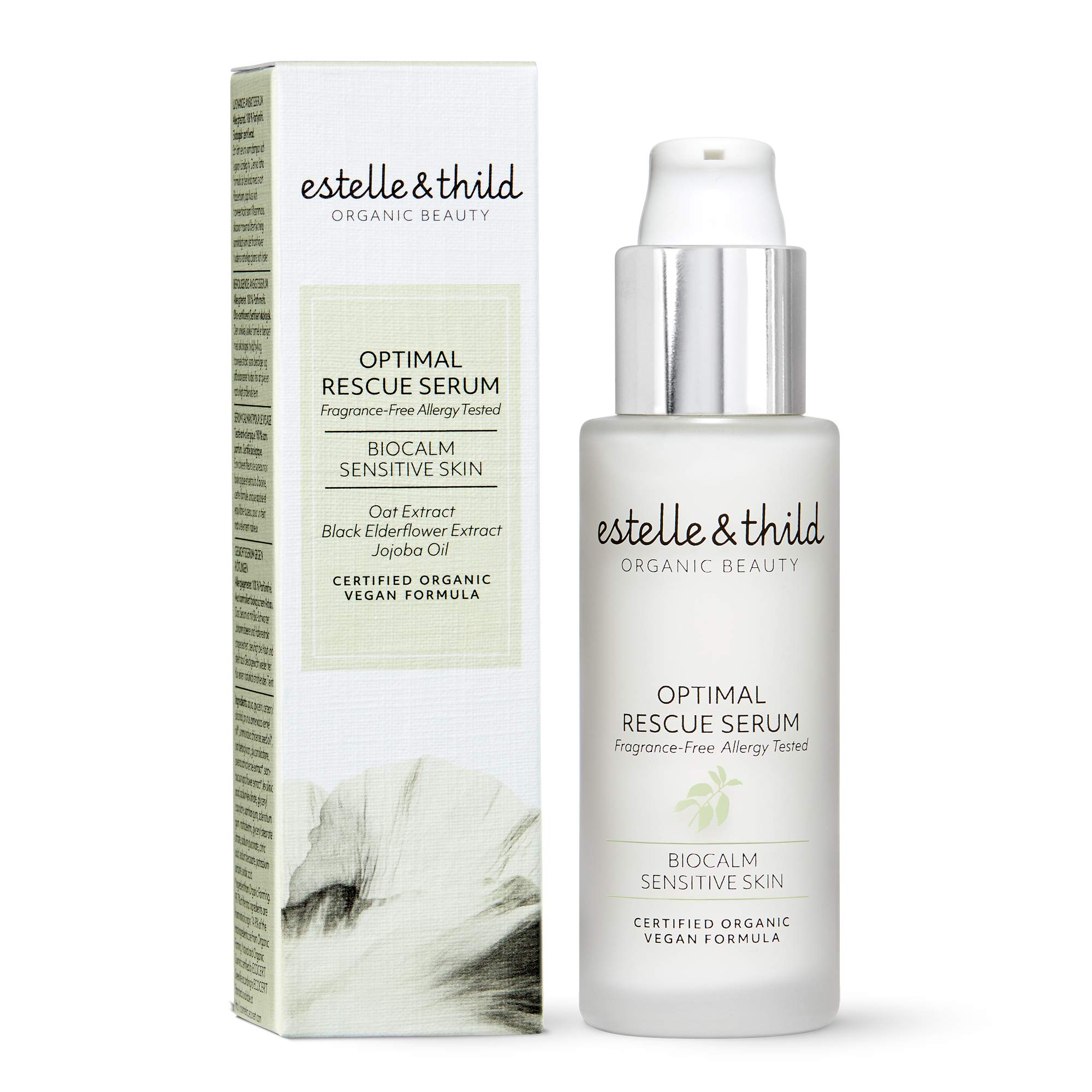 Estelle & Thild - Organic Beauty - Optimales Rescue Serum. Sensitive Skin, Fragrance Free & Allergy Tested, Certified Organic, Vegan Formula, Cruelty Free - Sweden - 30ml