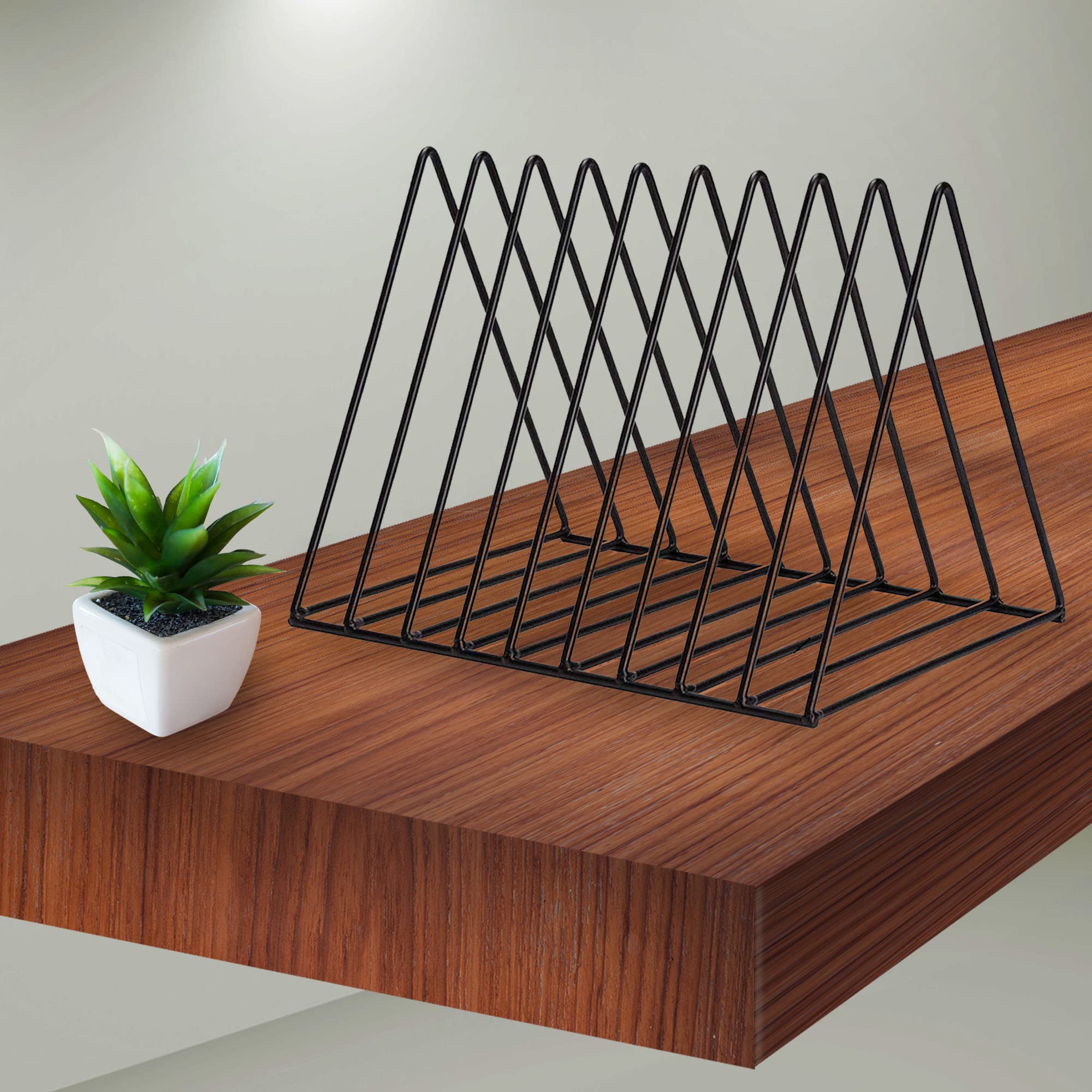 Skywin Confezione da 2 supporti triangolari in vinile, contiene fino a 60 album, supporto per dischi in vinile in metallo, per esporre i tuoi album preferiti, riviste e giornali, organizer da