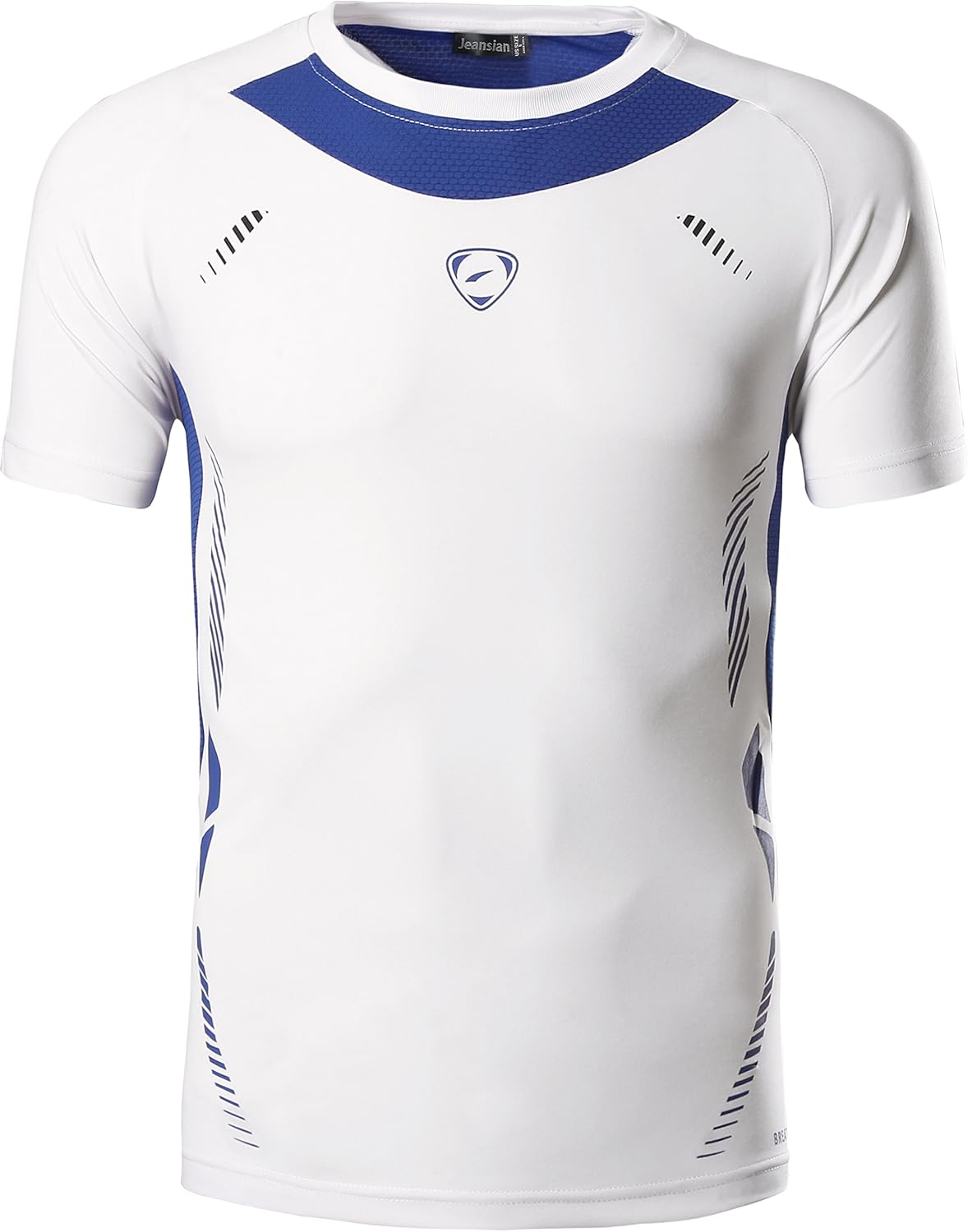 jeansian Men's Sport Quick Dry Short Sleeves T-Shirt Tees Tops LSL3225 White L