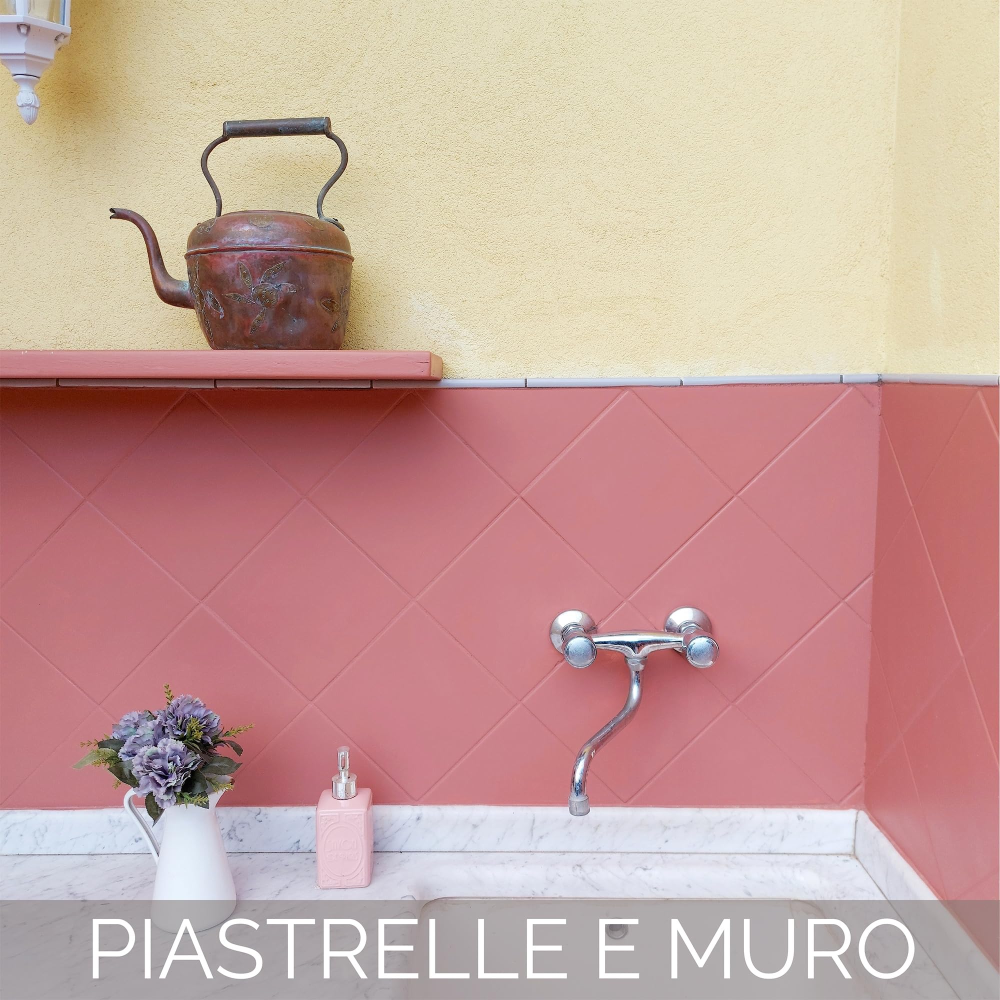 FLEUR DESIGNER'S PAINT | EGGSHELL Smalto Multisuperficie Satinato, Senza Carteggiare, 750 ml, F61 All About Grey, a Base Acqua, Lavabile, Altissima Resistenza, Interno - Esterno, Pareti - Mobili