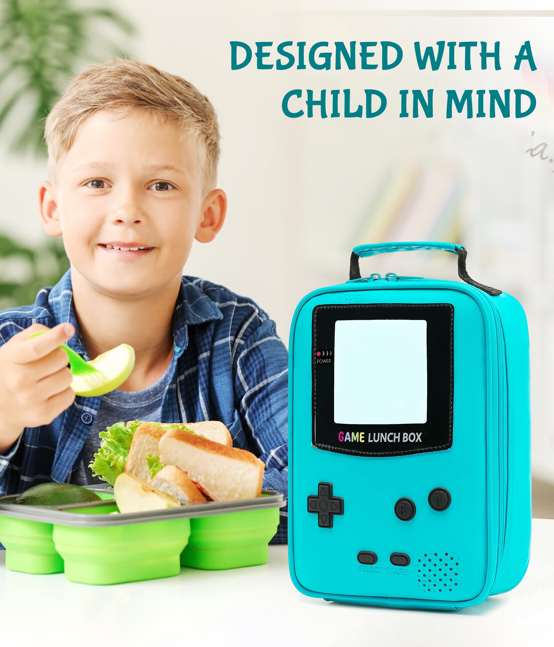 Borsa Termica Per Il Pranzo Per Bambini – Lunchbox In Pelle Con Isolamento, Fantasia Gaming, Ideale Per Scuola E Gite - 4