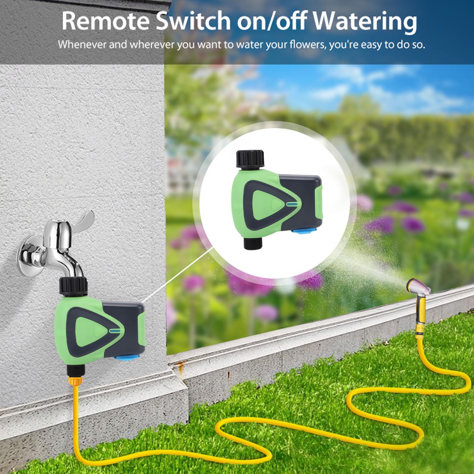 Smart Water Timer APP Controllo vocale Regolatore automatico di irrigazione per piante in vaso da giardino Prato Tubo ABS da 3/4 pollici