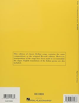 1️⃣ピアノ伴奏「ベッリー二歌曲集」 中声用　１５曲 2️⃣ピアノ伴奏＋メロディ入り「ベッリー二歌曲集」 中声用