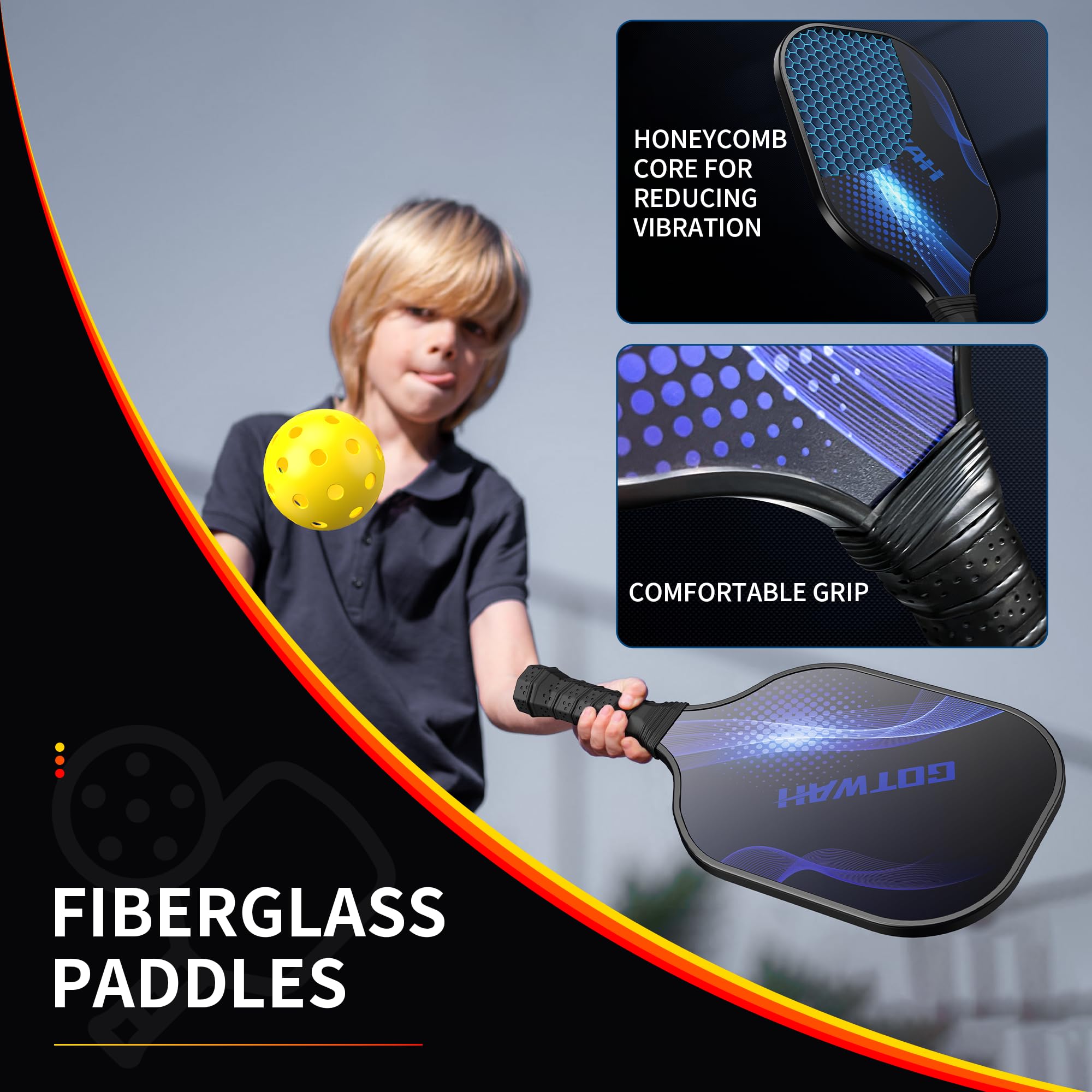 Portable Pickleball Set with Net for Driveway 22FT Regulation Size