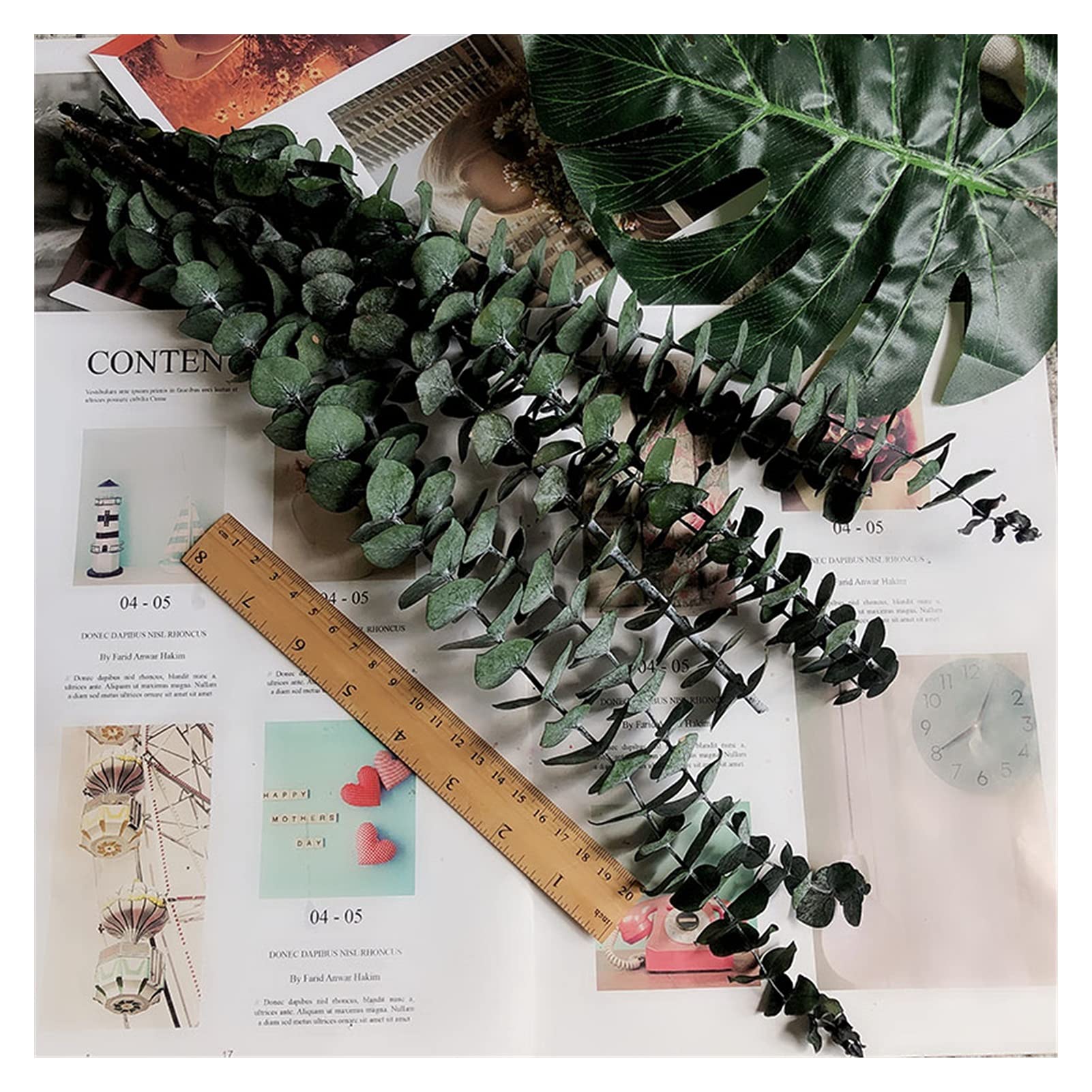 Fleurs séchées naturelles 60g, Eternell préservé arrangez des fleurs sèches pour les accessoires de décoration de la soirée de mariage, la nature séchée véritable eucalyptus Décoration de fête de mari