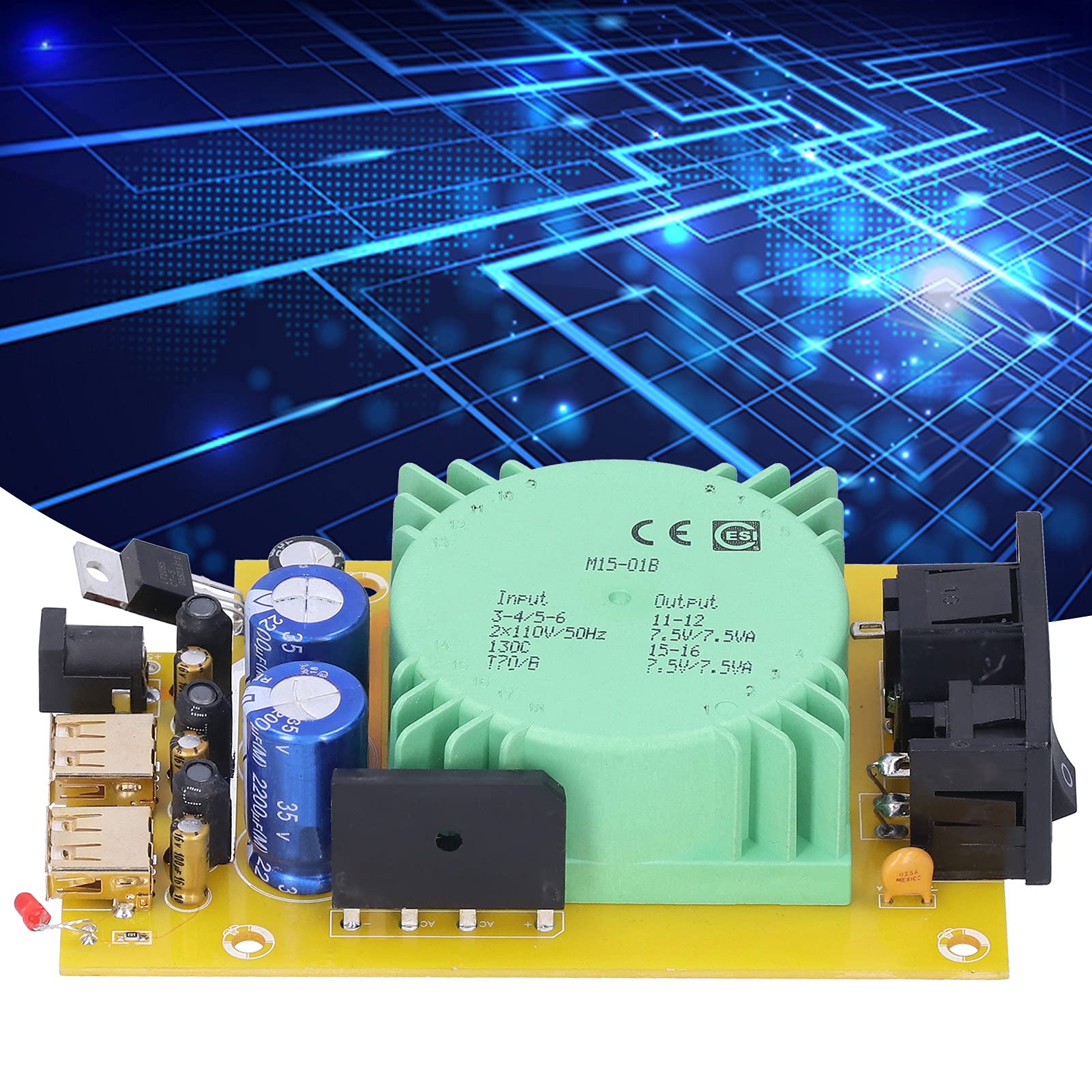 Moduł Regulatora 15VA Płyta Stabilizatora Napięcia PCB Podwójne Wyjście 230VAC Wejście do DC 5V USB 2.5A Moduł Zasilacza do Naprawy Stołu Testowego Elektroniki