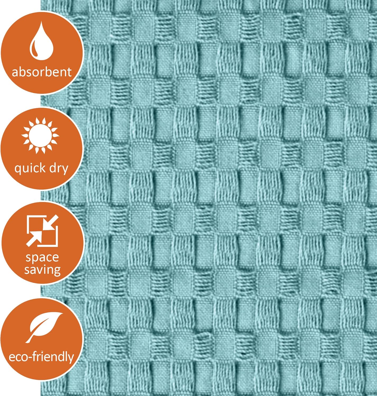 GILDEN TREE Decorative Waffle Hand Towels for Bathroom, 20x35 Large, Quick Drying Fingertip Towel, Modern Style (Seafoam)