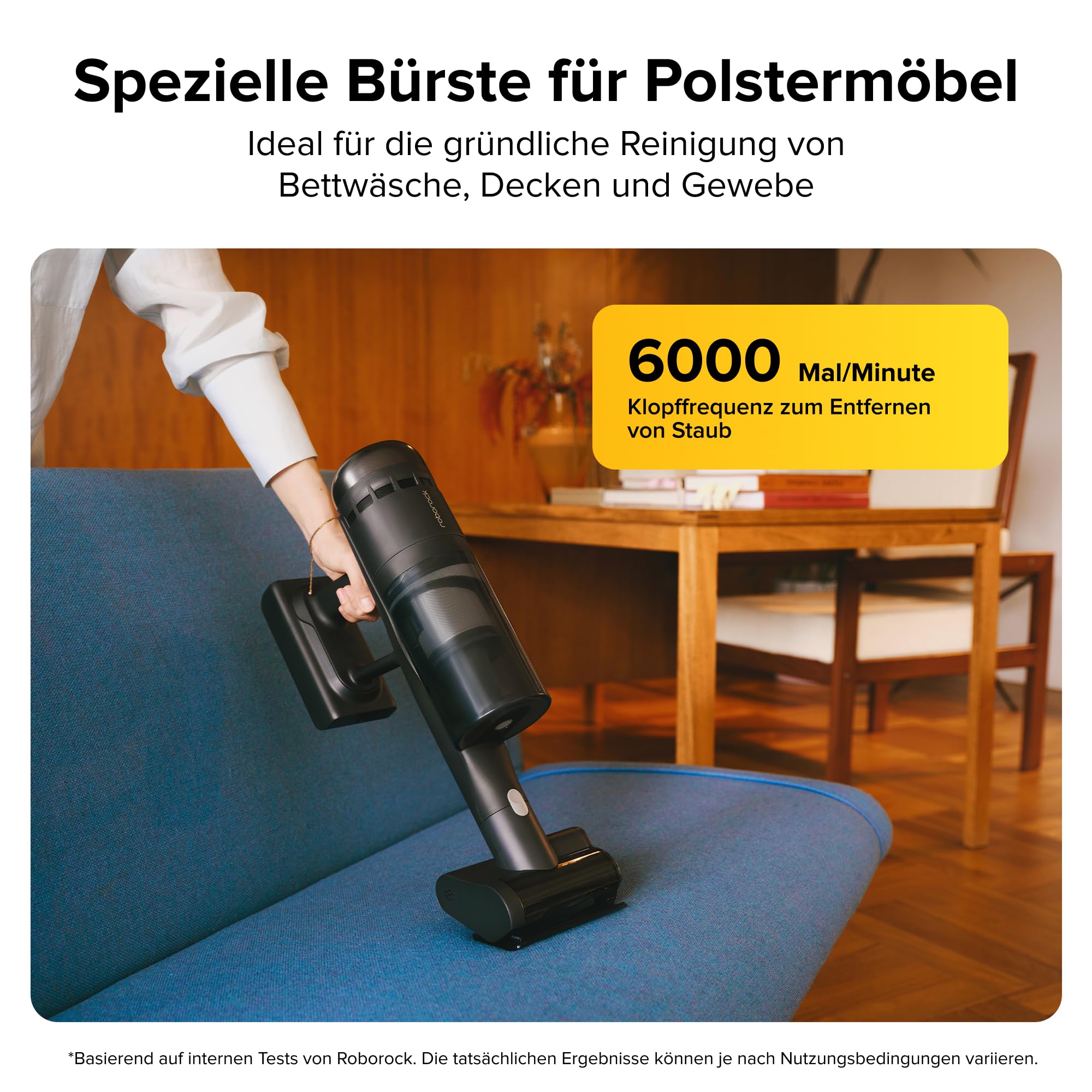roborock H60 Ultra Akku Staubsauger, 210AW kraftvolle Saugleistung, 90 Min. Maximale Laufzeit, 90° Flexibler Saugrohr, Staubsauger kabellos, Anti-Tangle Bürste für Teppiche, Hartböden, Tierhaare, Auto