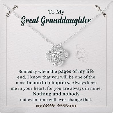 To My Great Granddaughter Necklace | Meaningful Jewelry Gift for Great Granddaughter | Elegant Pendant with Message Card from Grandparent