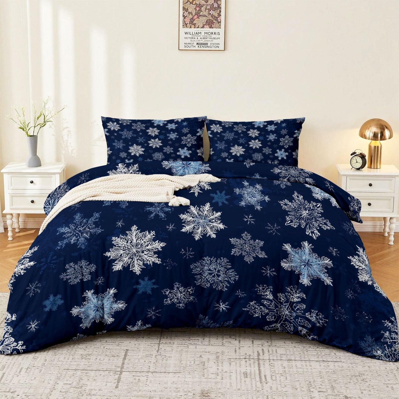 Housse de couette bleu en microfibre 240x260 cm de qualité durable