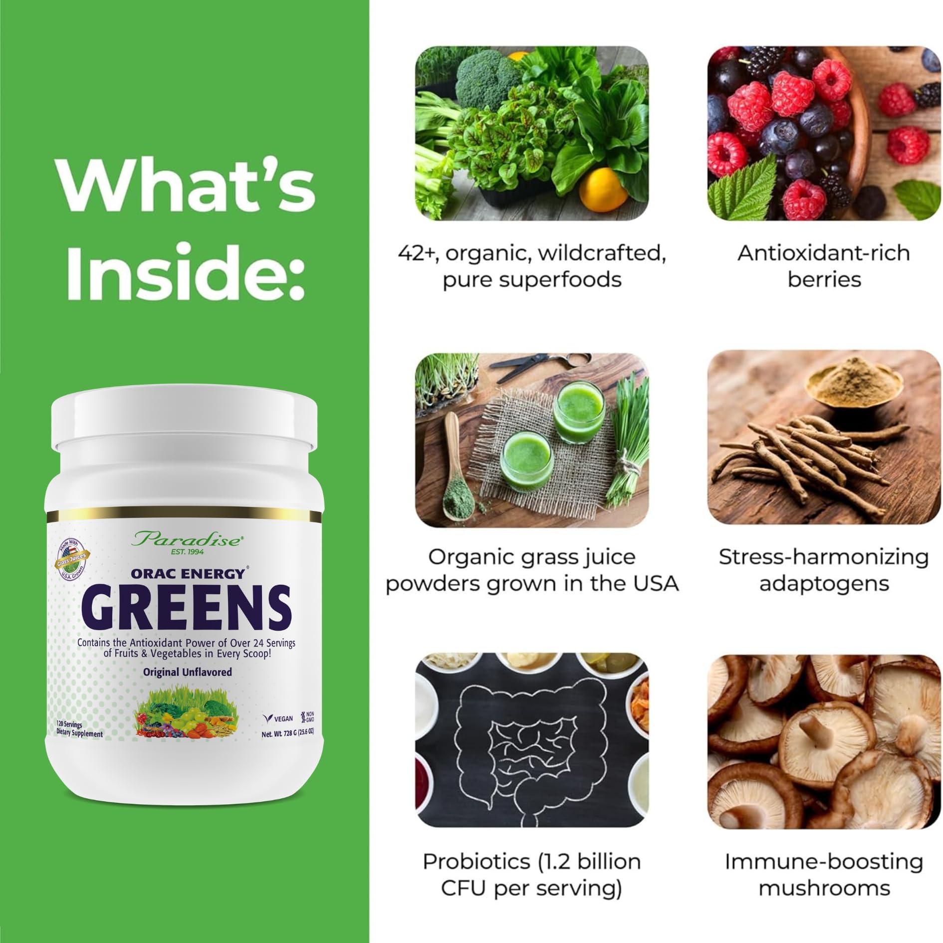 Amazon.com: Paradise Herbs & Essentials ORAC Energy Greens Powder