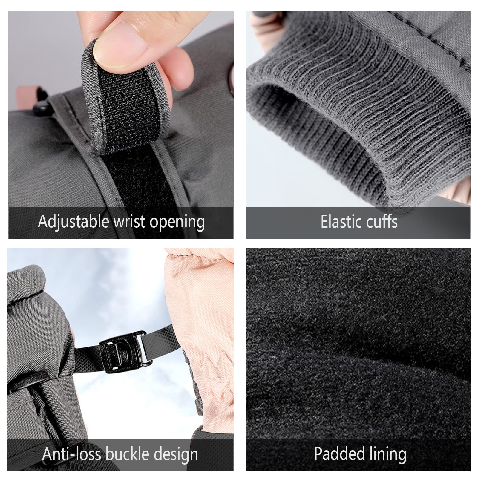 Wasserdicht Winterhandschuhe Skihandschuhe Herren Damen Thermohandschuhe,Touchscreen Warme Fahrradhandschuhe für Laufen Skifahren Wandern Radfahren,Motorrad Handschuhe
