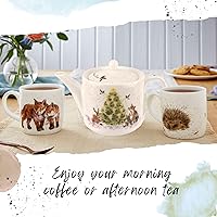 Vista 5 de Spode Royal Worcester Oh Christmas Tree - Tetera de 16 onzas Tetera de porcelana fina Criters de bosque pintadas a mano, apta para lavavajillas