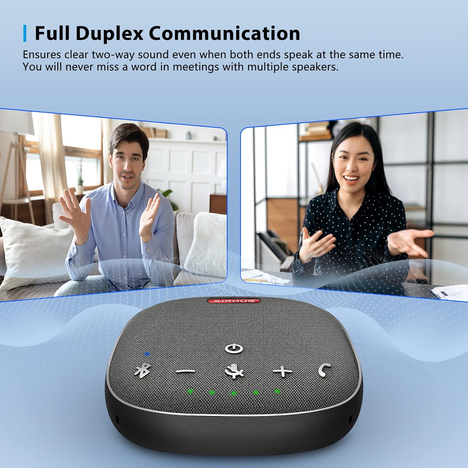 Bluetooth Speakerphone,Conference Speaker with Microphone for Home Office,6 metes HD Voice Pick Up,Advanced Noise Reduction Algorithm,USB-C Plug & Play,Compatible with Zoom,MS Team,Skype,Webex : Office Products