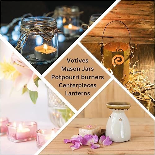 Miniatura 4 de Soy Tealight Candles - Velas sin aroma, color natural, con base transparente con 6 a 8 horas de encendido