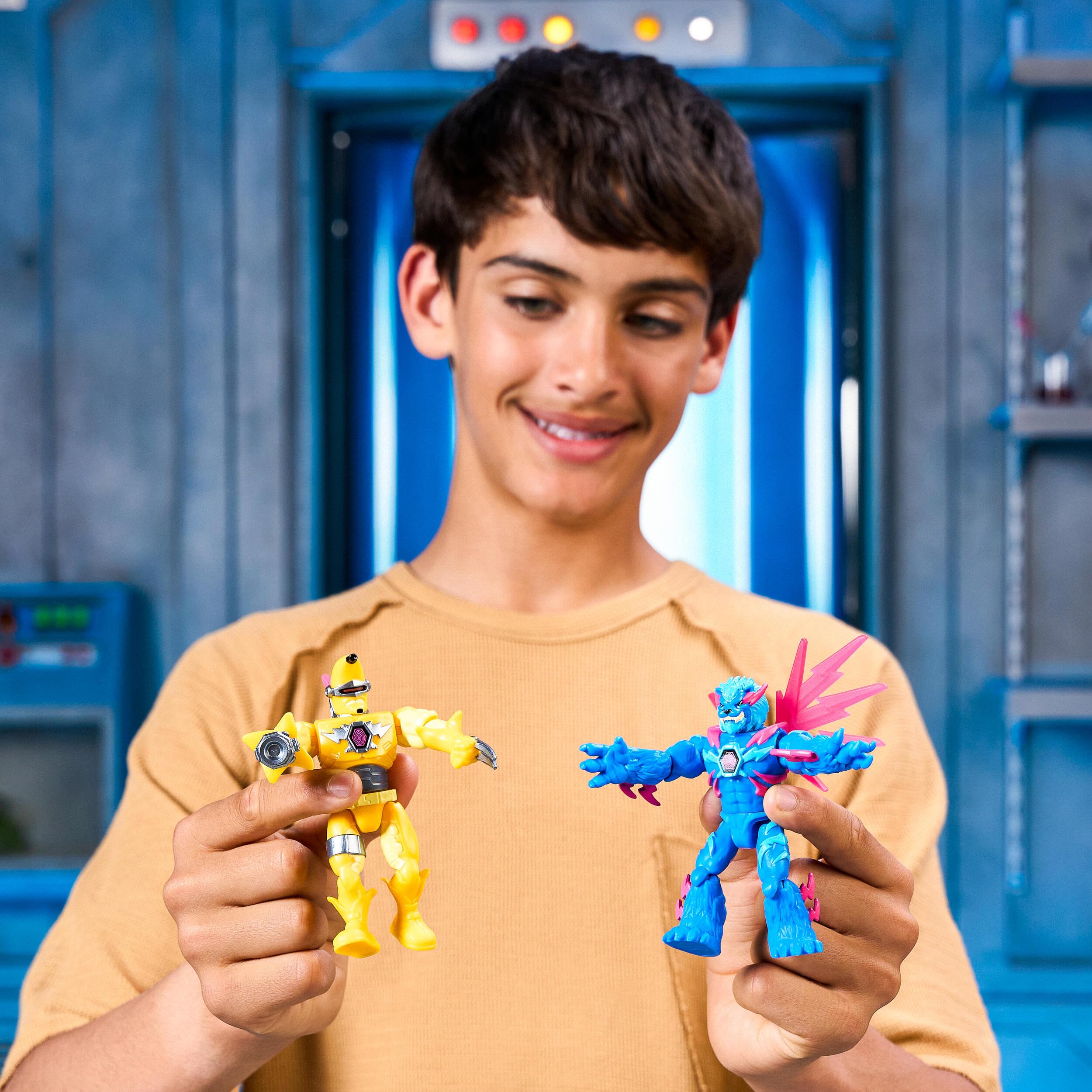 MrBeast Lab Hybrids Coffret Multiple, Découvre différentes Parties du Corps pour créer 2 Figurines, Inclut des éléments du Golden Panther Dragon, Fusionne des créatures, + de 30 à Collectionner