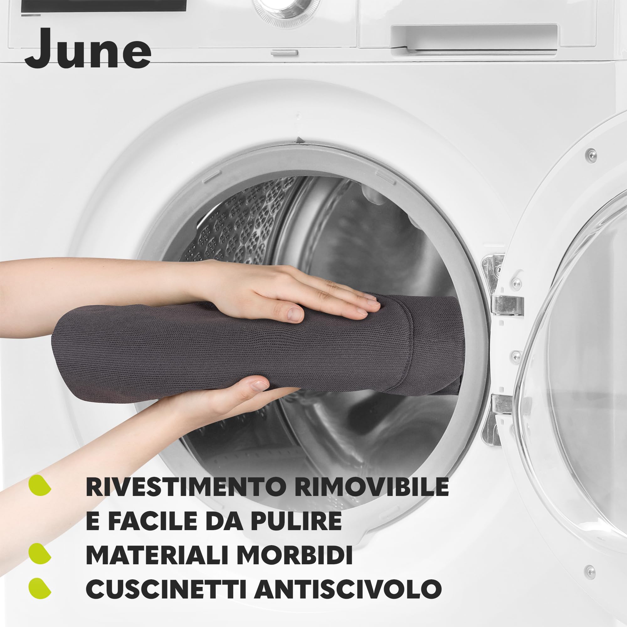 LIONELO June Sdraietta Dondolo Pieghevole dalla Nascita a 9 kg | Design Ergonomico e Traspirante, Cinture di Sicurezza, Struttura Leggera e Stabile, Piedini Antiscivolo