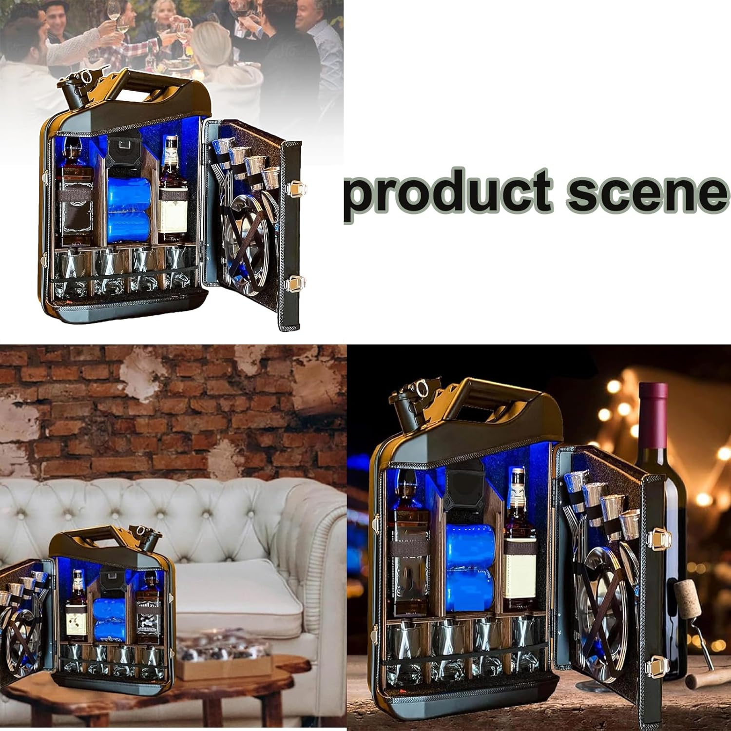 Mini Bar Cabinet Jar Set, Jerry Can Creative Wine Cabinet,Small Mobile Gift, Personalized Small Bar, Mini Can Storage BoxOriginal Gift Idea, for Man, Dad, Husband, Boyfriend, Gift