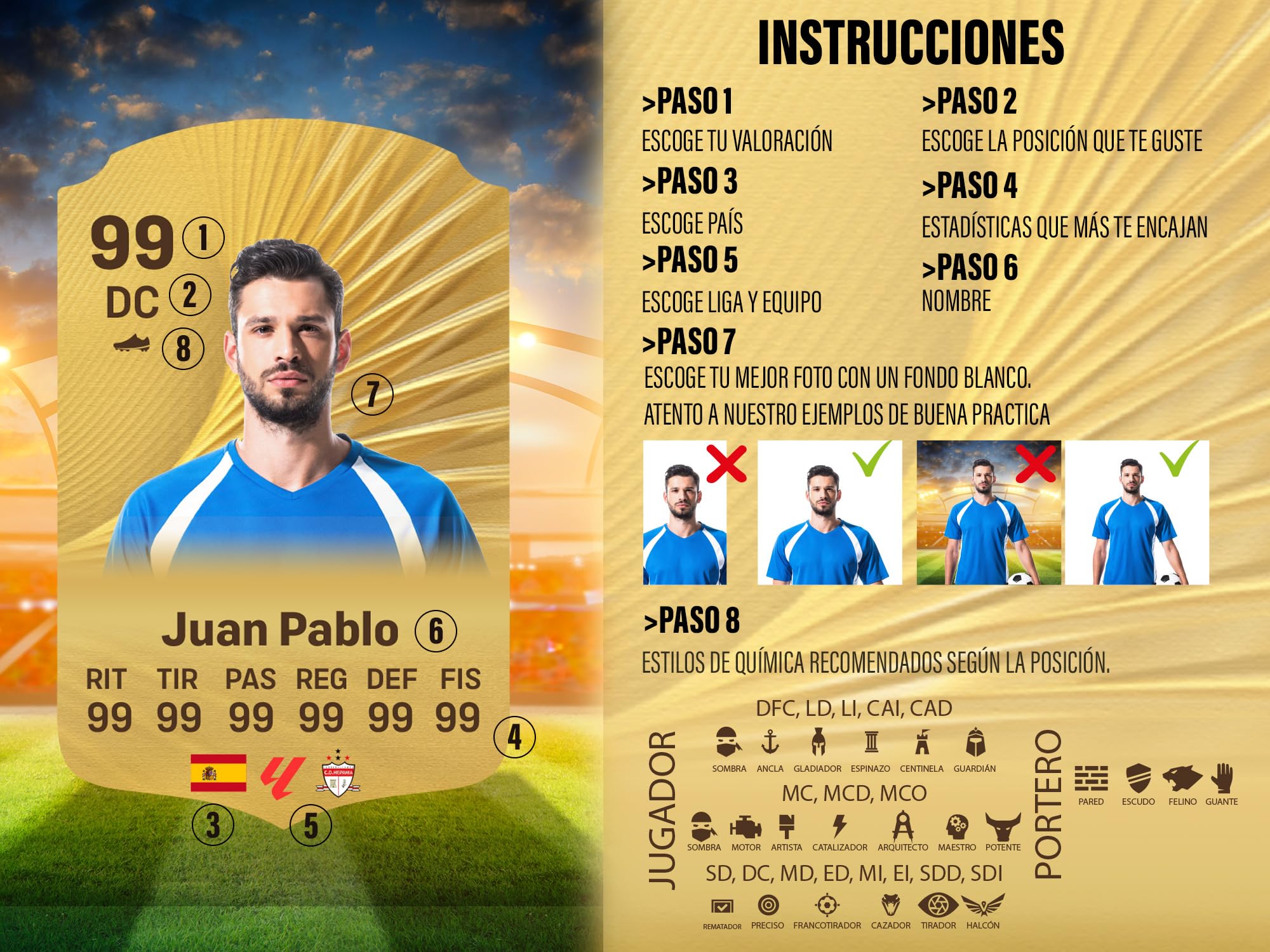 Personalizowana Karta Futbolowa 21x33,5cm PVC 5mm